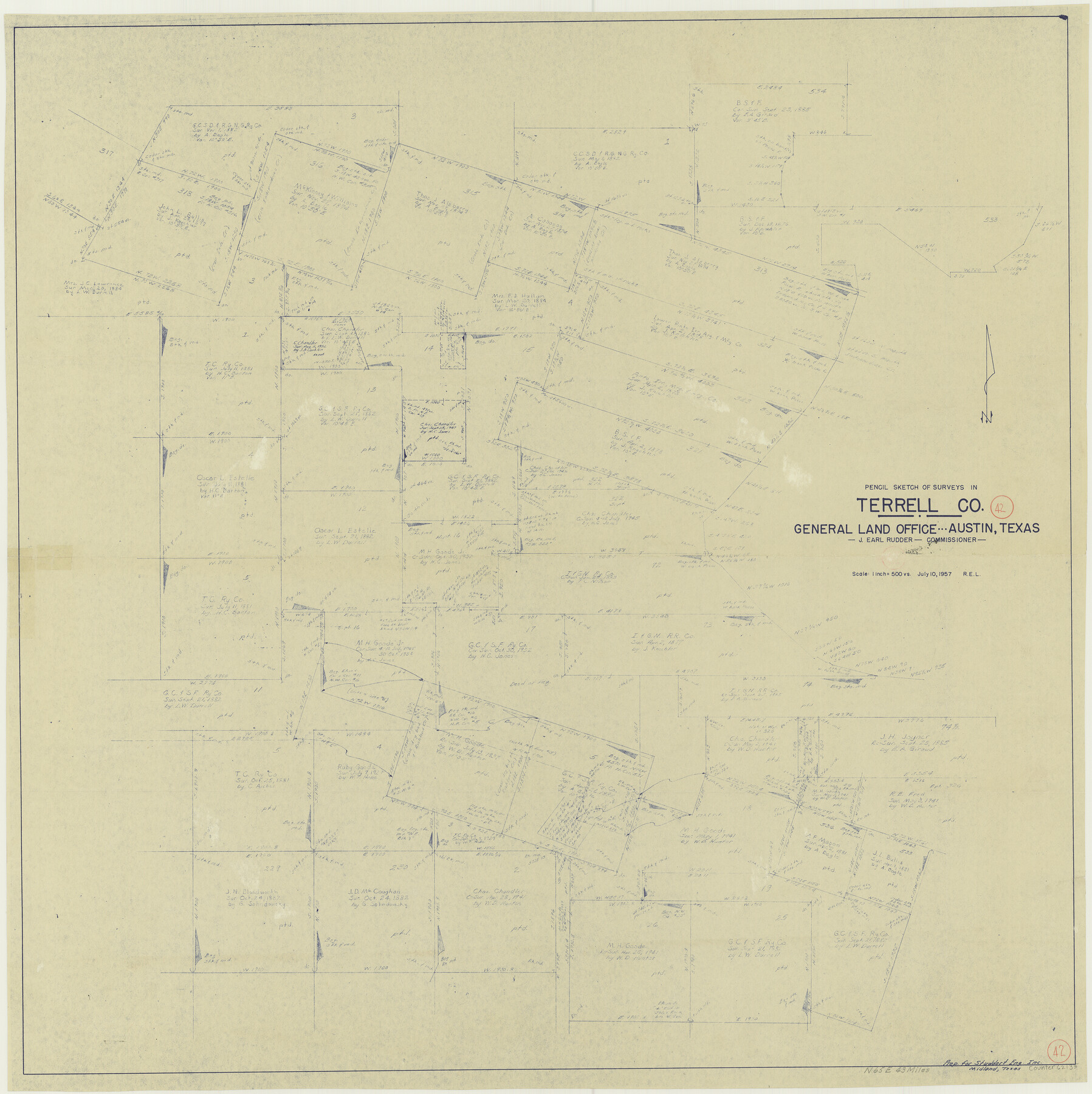 62135, Terrell County Working Sketch 42, General Map Collection