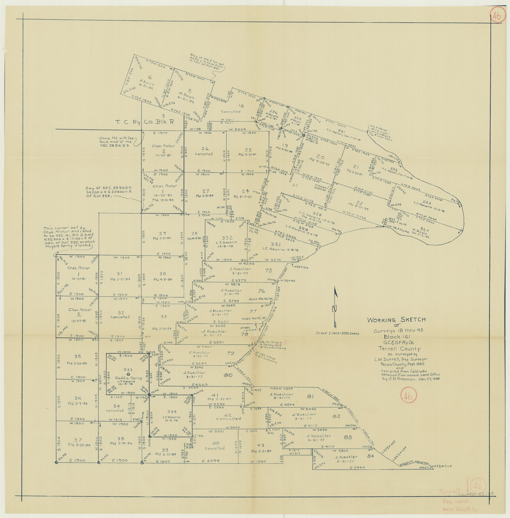 62139, Terrell County Working Sketch 46, General Map Collection