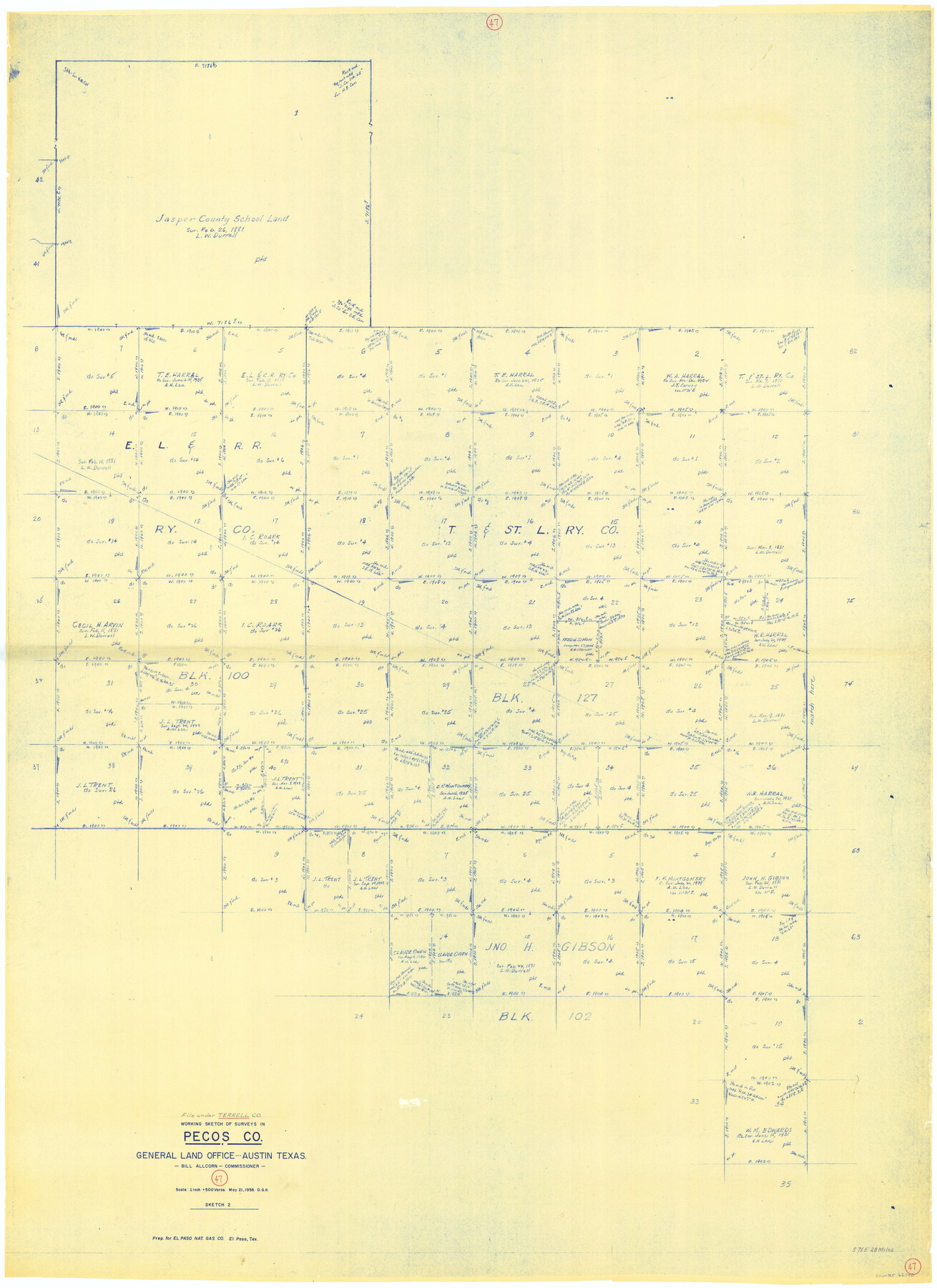 62140, Terrell County Working Sketch 47, General Map Collection