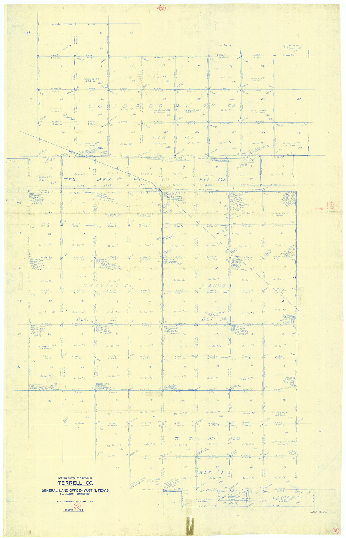 62146, Terrell County Working Sketch 53, General Map Collection