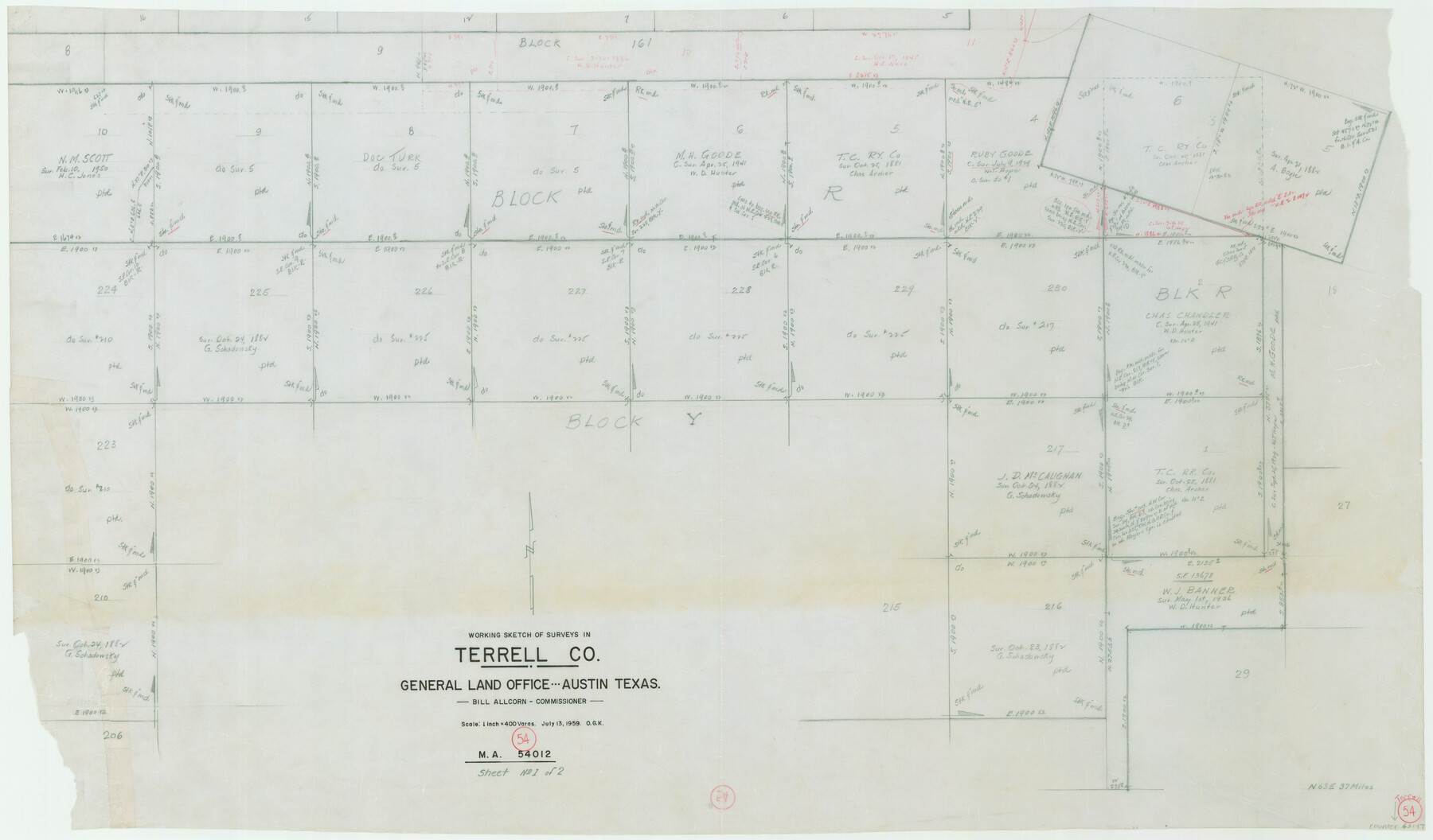 62147, Terrell County Working Sketch 54, General Map Collection