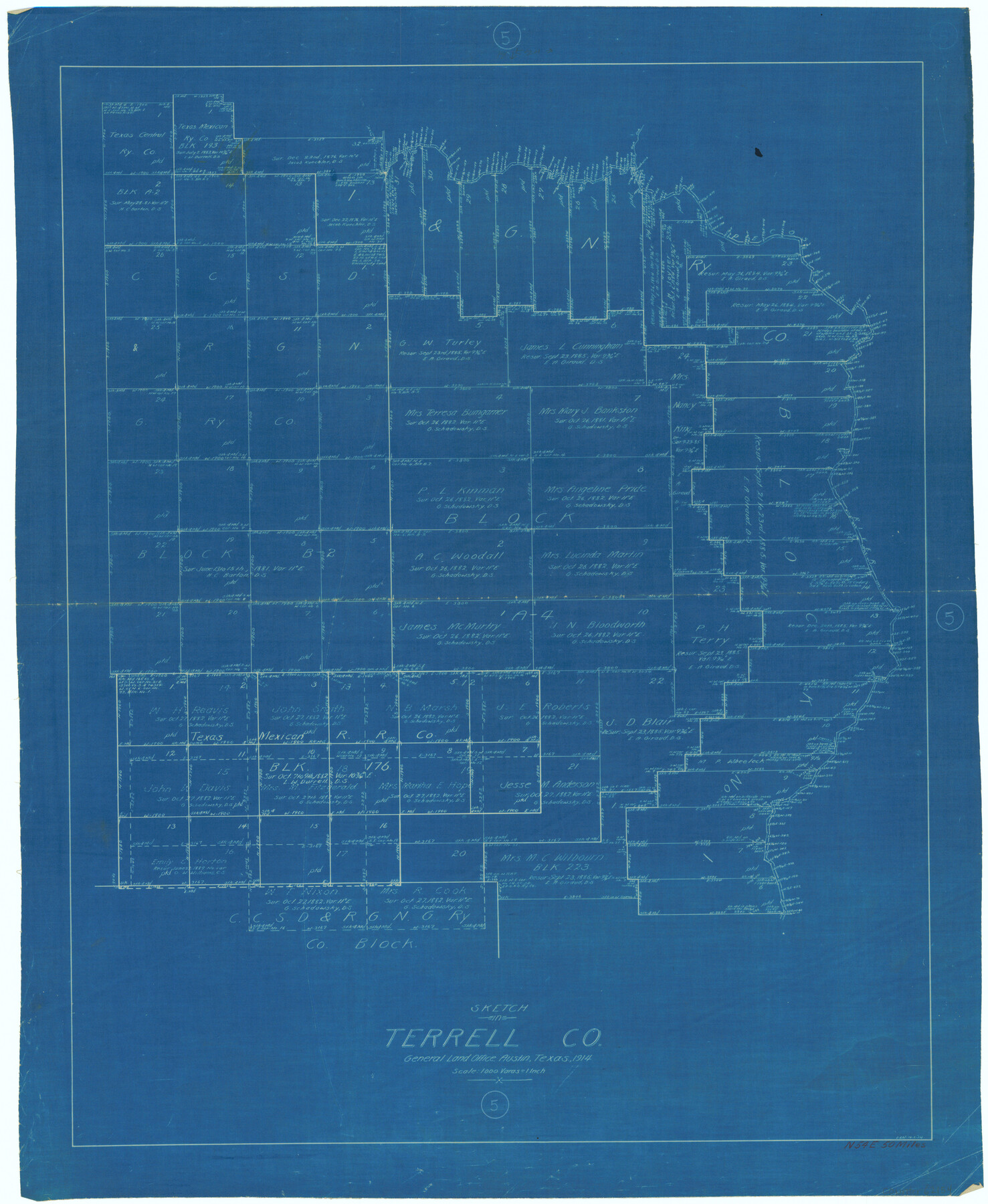 62154, Terrell County Working Sketch 5, General Map Collection