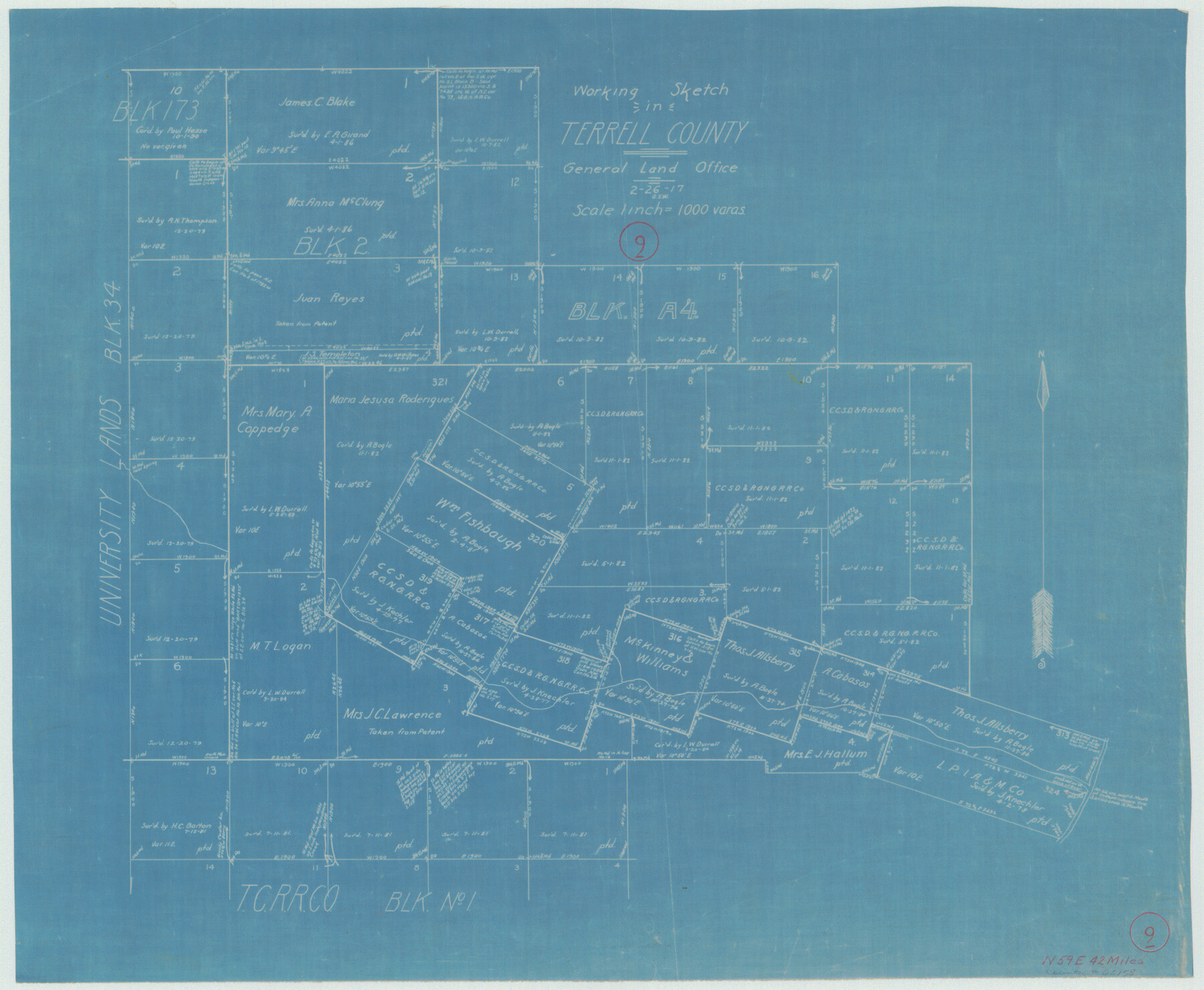 62158, Terrell County Working Sketch 9, General Map Collection