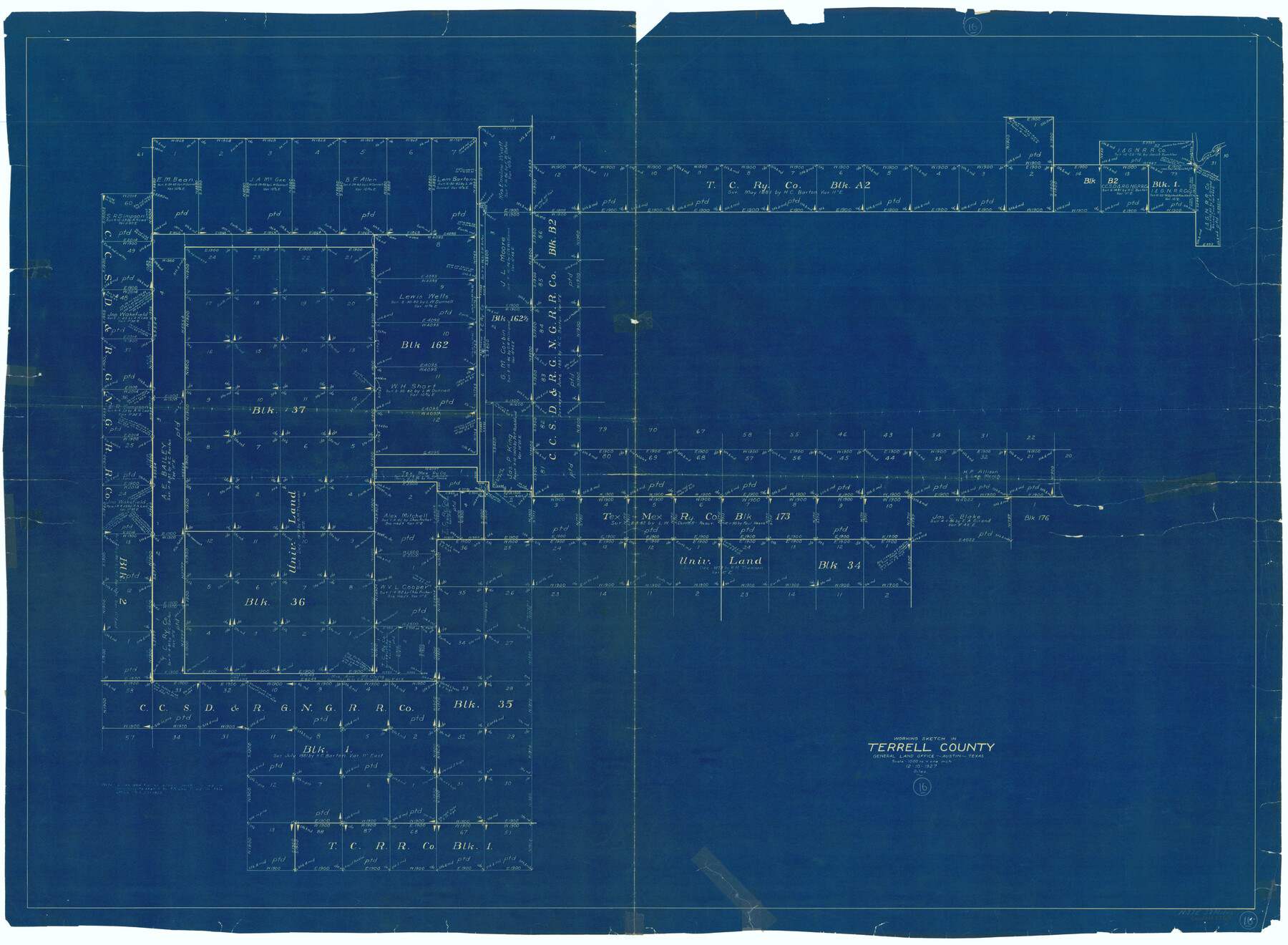 62165, Terrell County Working Sketch 16, General Map Collection