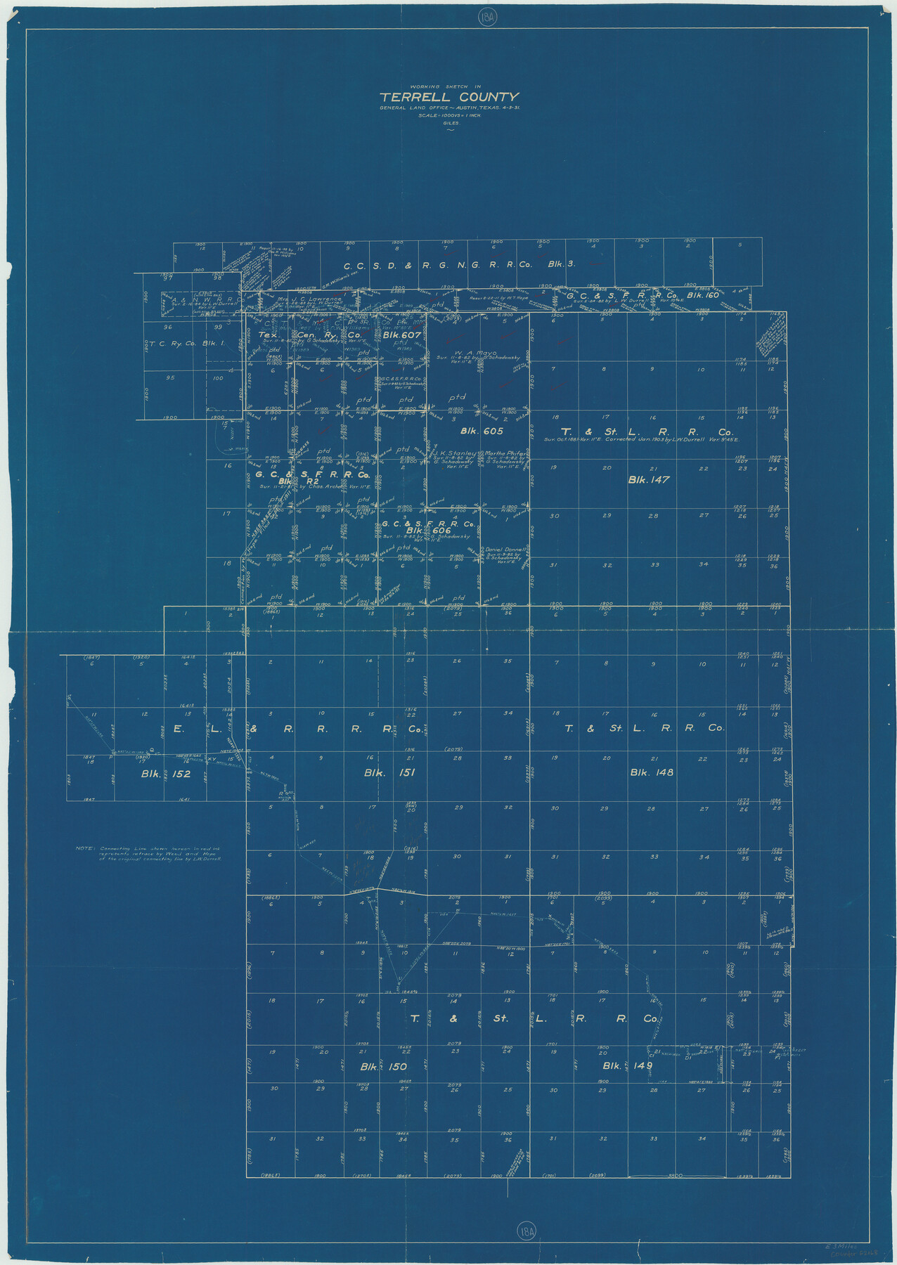 62168, Terrell County Working Sketch 18a, General Map Collection