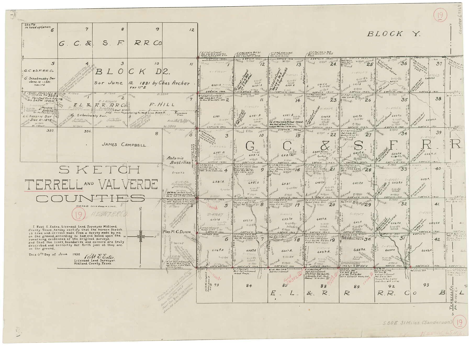 62169, Terrell County Working Sketch 19, General Map Collection