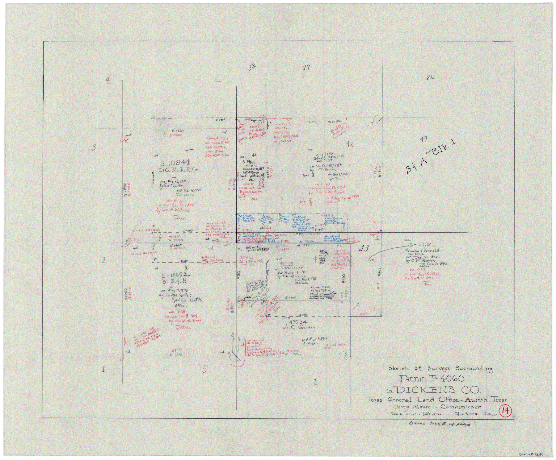 62180, Dickens County Working Sketch 14, General Map Collection