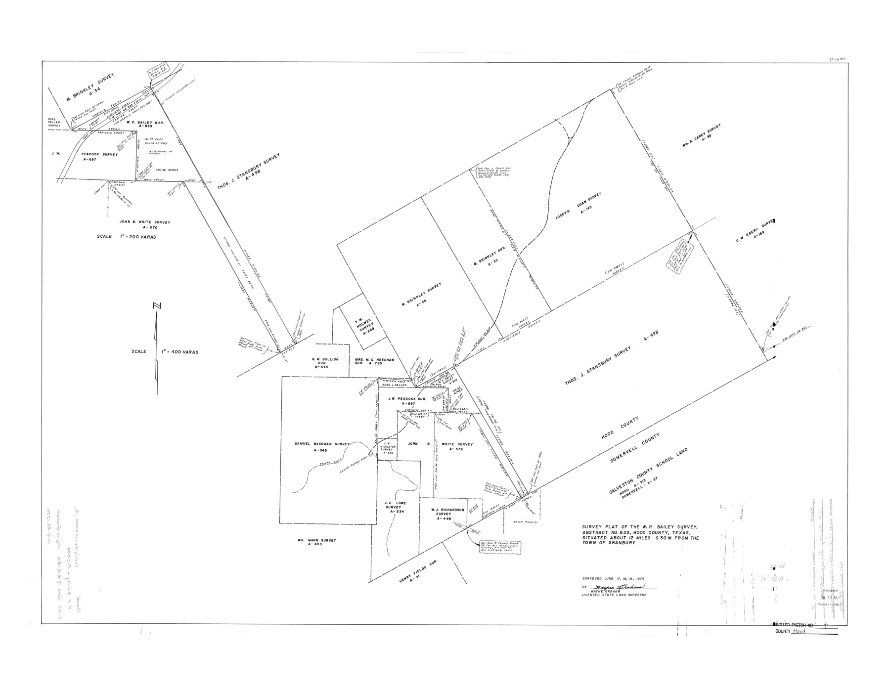 6220, Hood County Rolled Sketch 4, General Map Collection