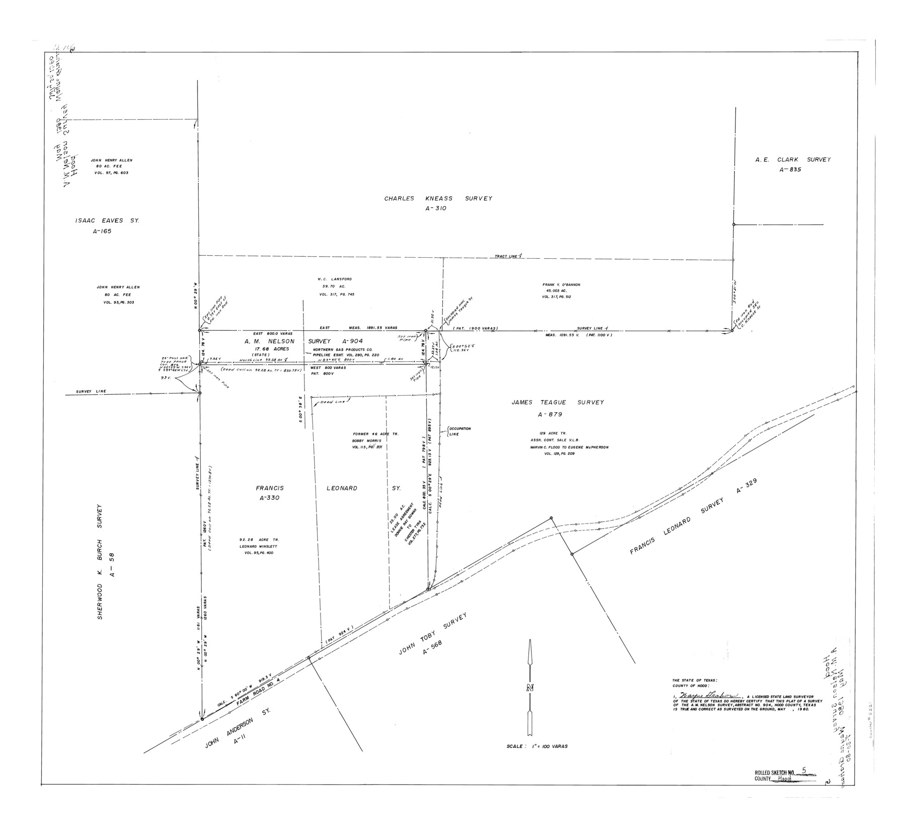 6221, Hood County Rolled Sketch 5, General Map Collection