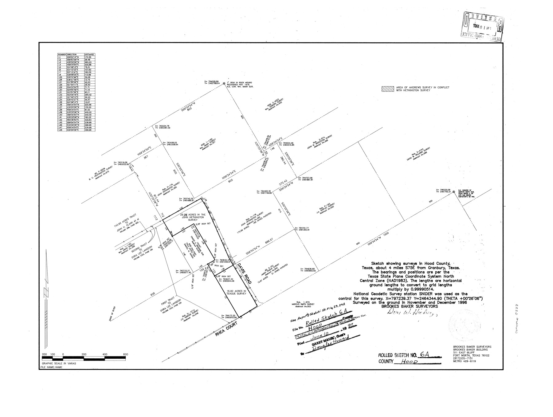 6223, Hood County Rolled Sketch 6A, General Map Collection