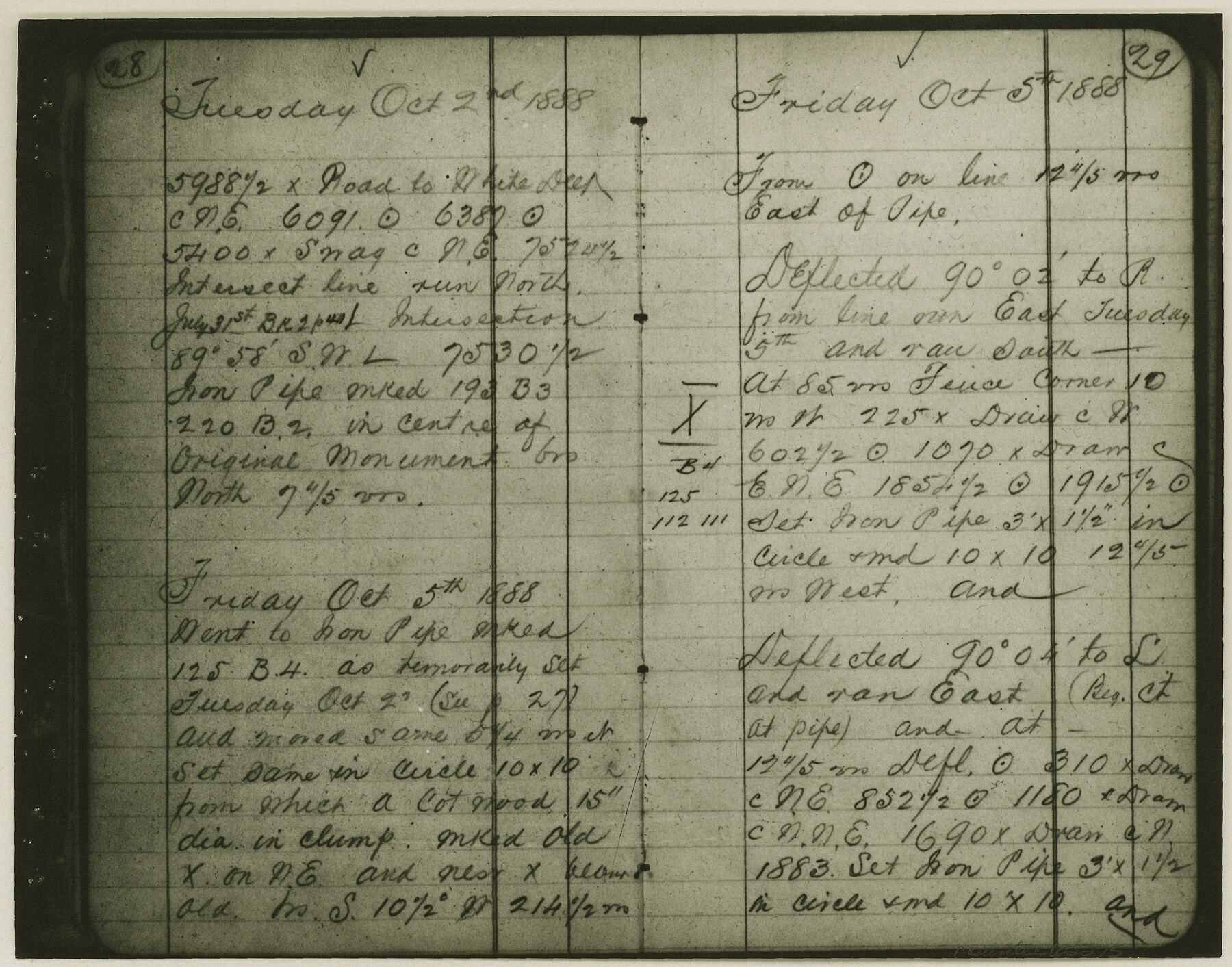 62275, Copy of Surveyor's Field Book, Morris Browning - In Blocks 7, 5 & 4, I&GNRRCo., Hutchinson and Carson Counties, Texas, General Map Collection