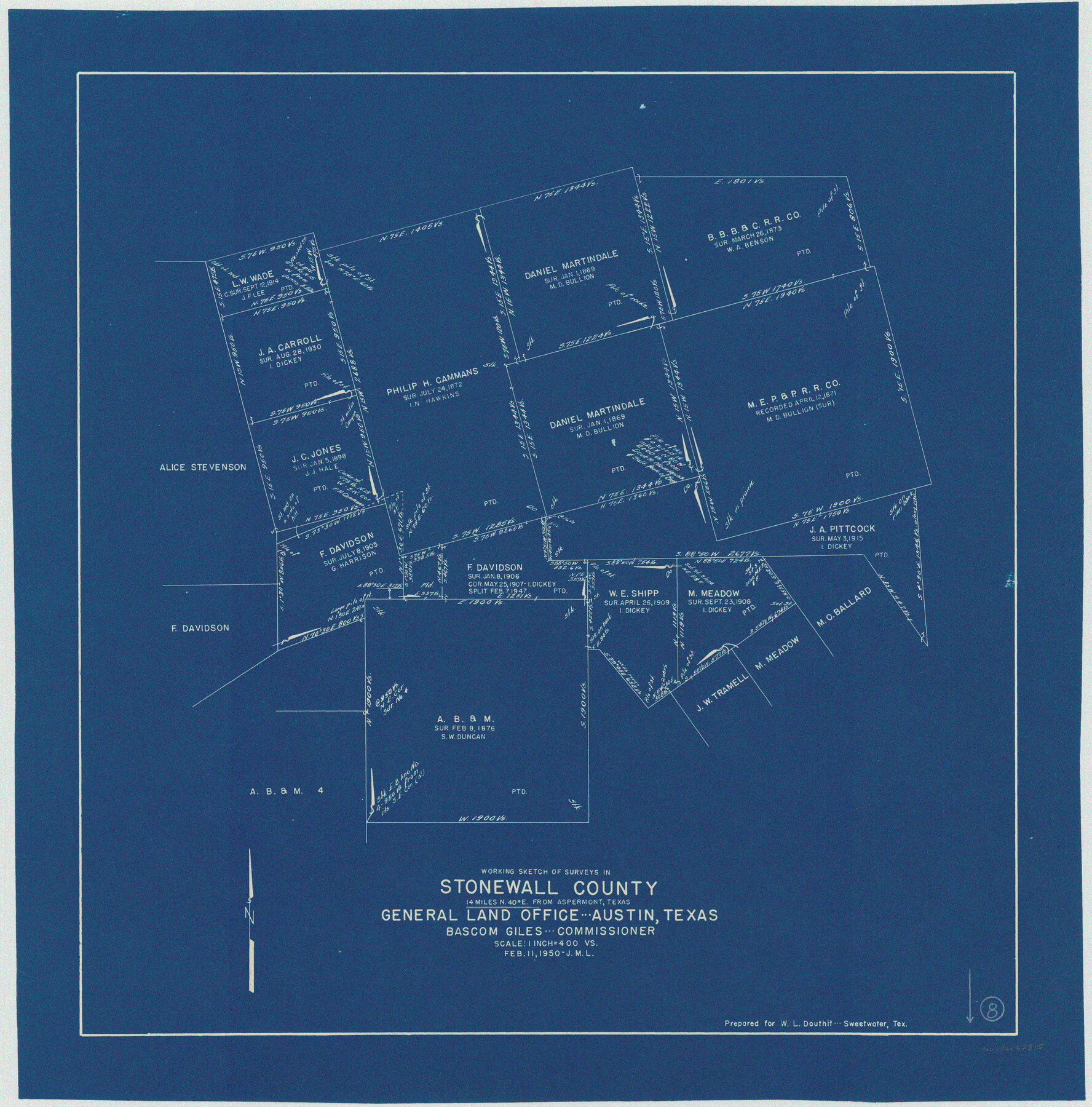 62315, Stonewall County Working Sketch 8, General Map Collection