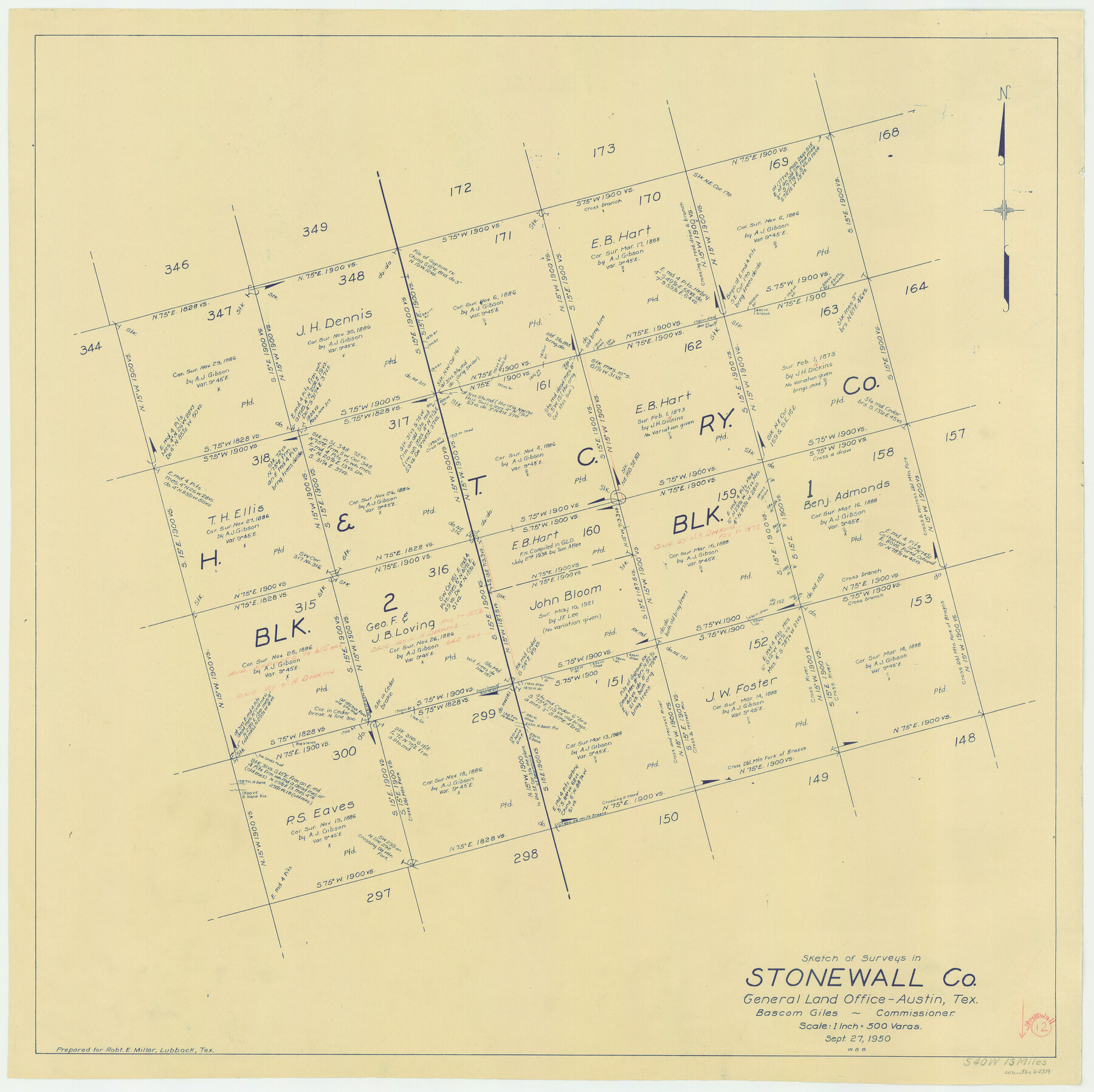 62319, Stonewall County Working Sketch 12, General Map Collection