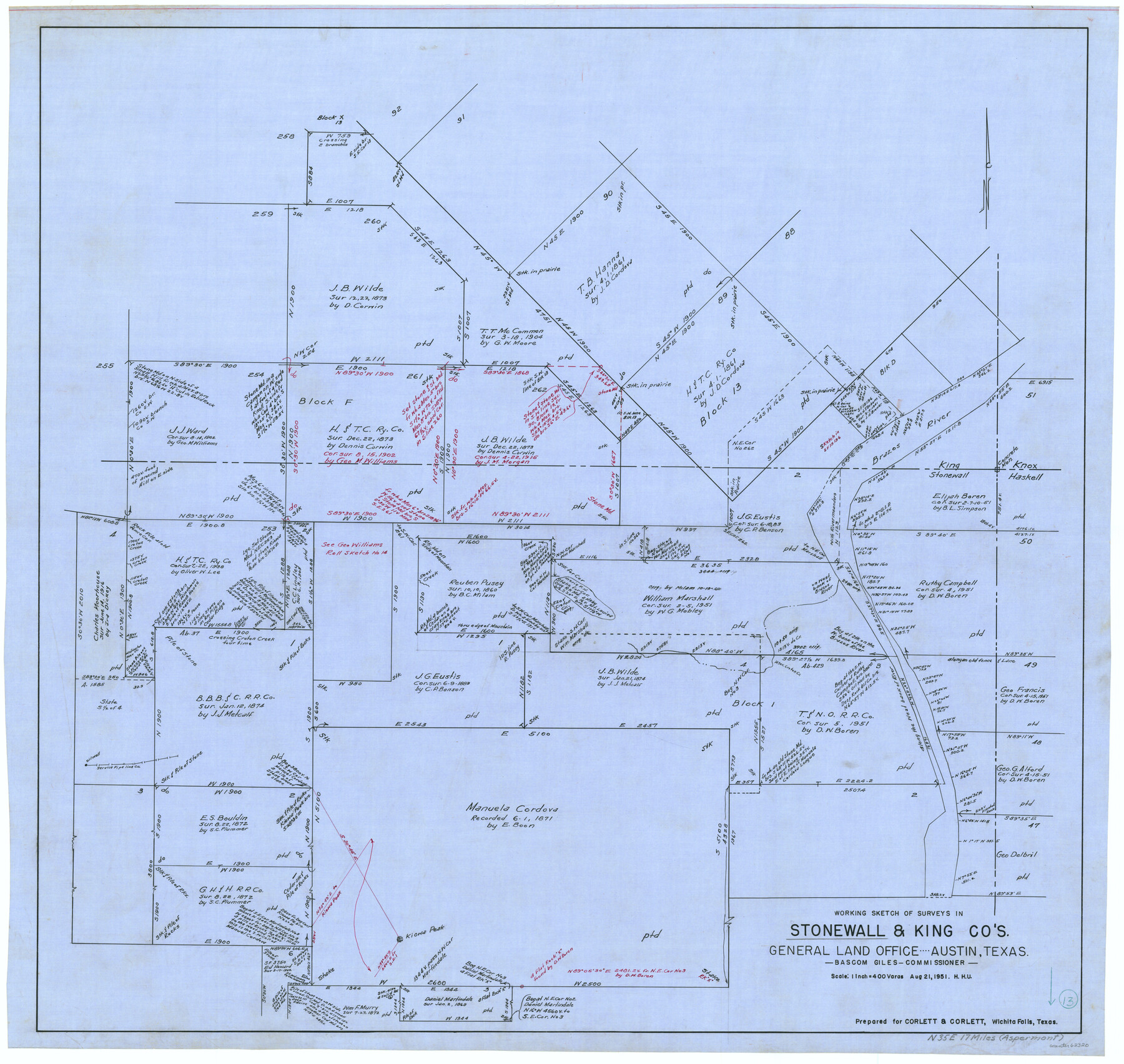 62320, Stonewall County Working Sketch 13, General Map Collection