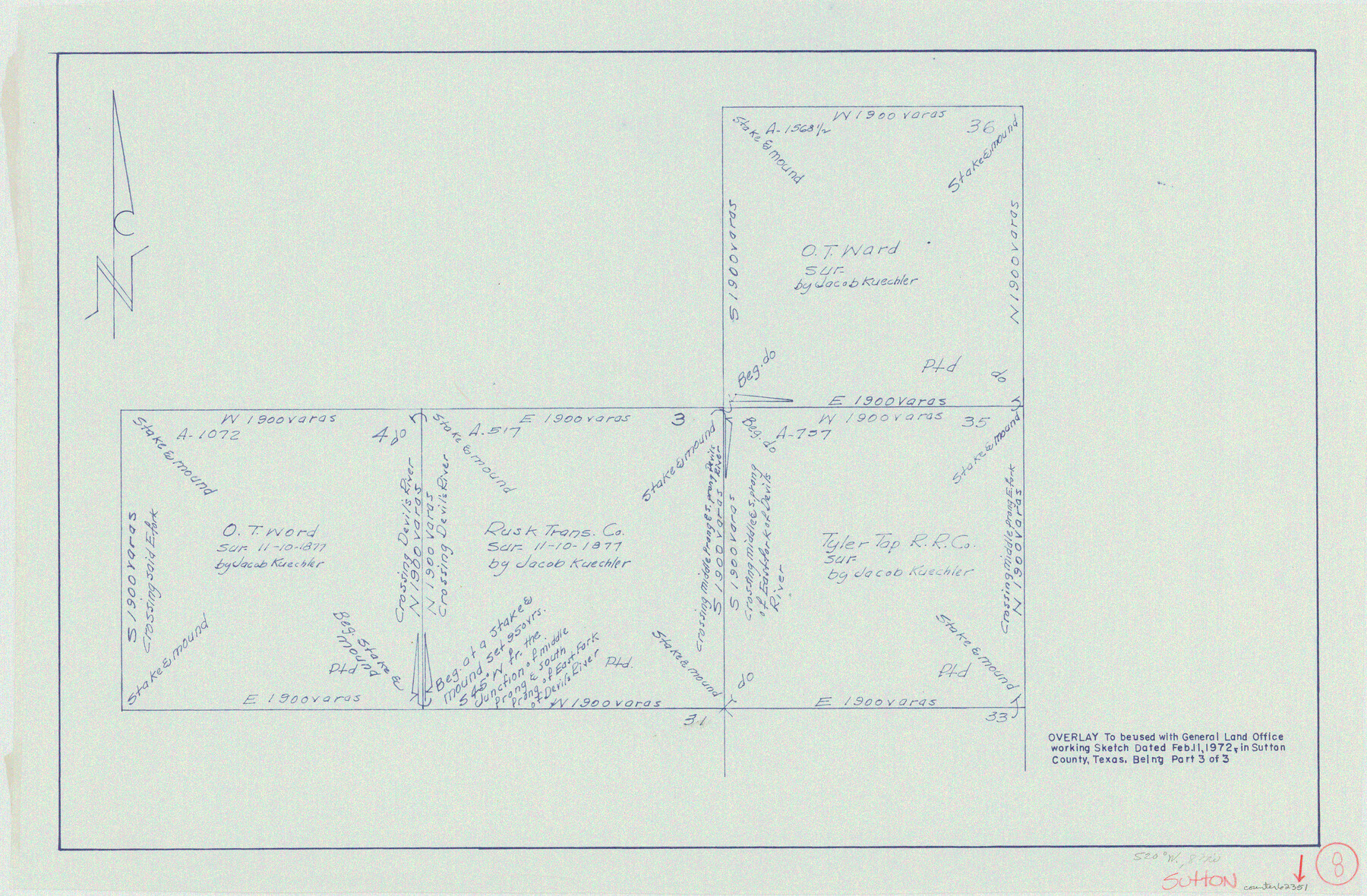 62351, Sutton County Working Sketch 8, General Map Collection