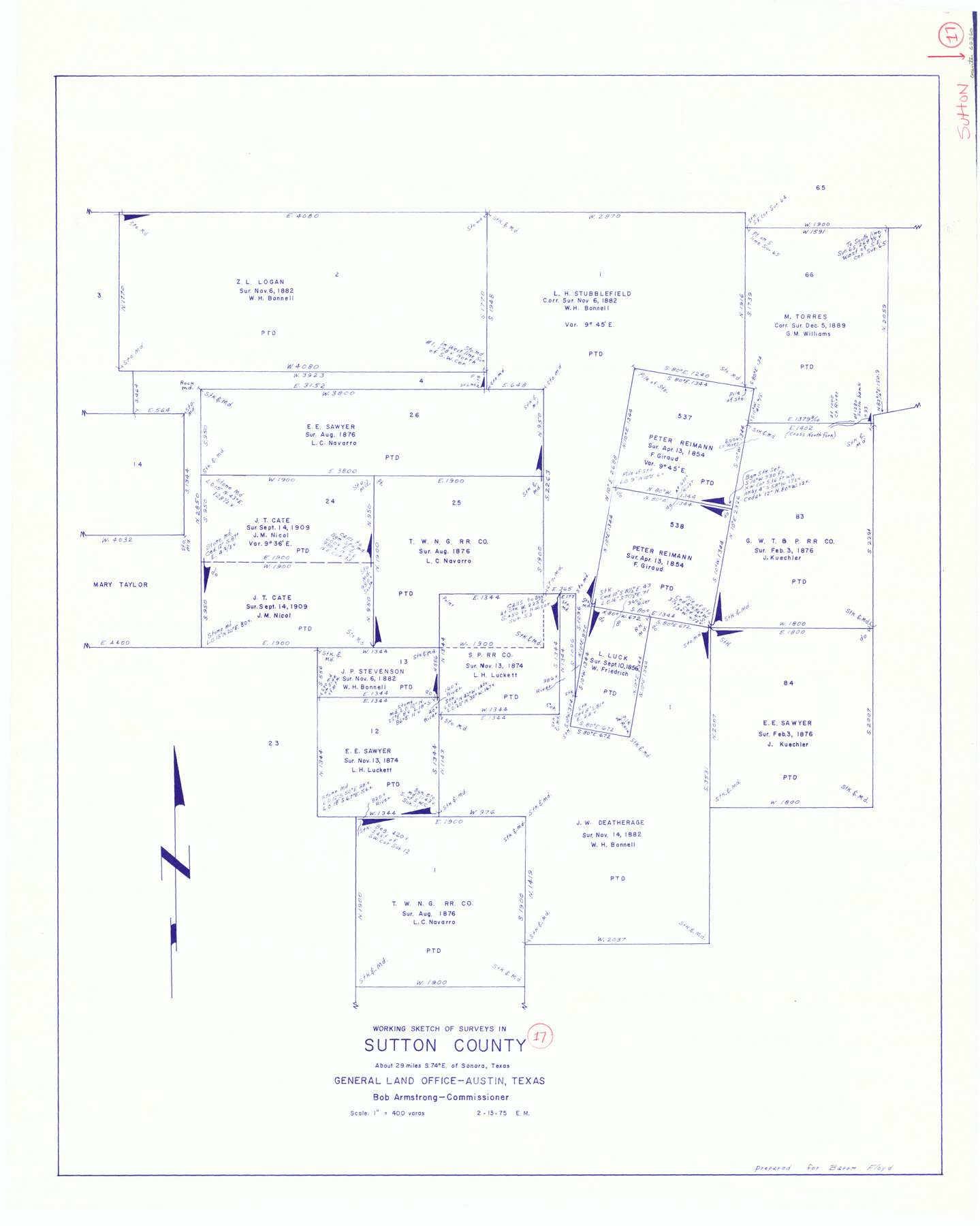 62360, Sutton County Working Sketch 17, General Map Collection
