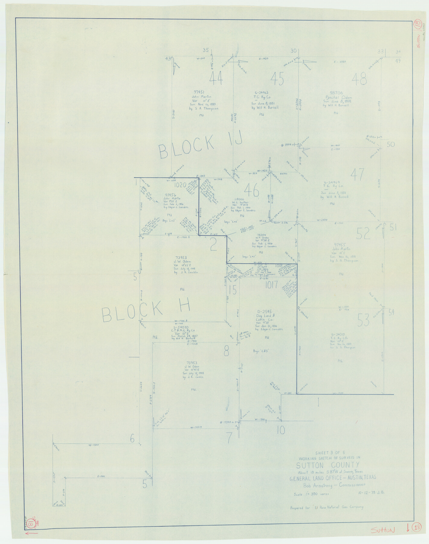 62361, Sutton County Working Sketch 18, General Map Collection