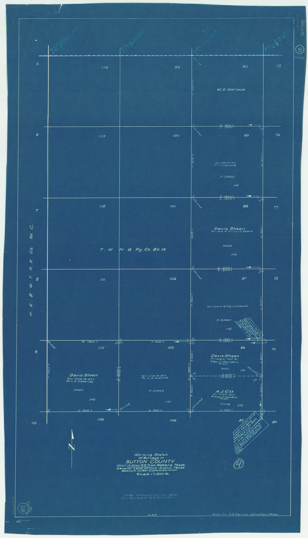 62371, Sutton County Working Sketch 28, General Map Collection