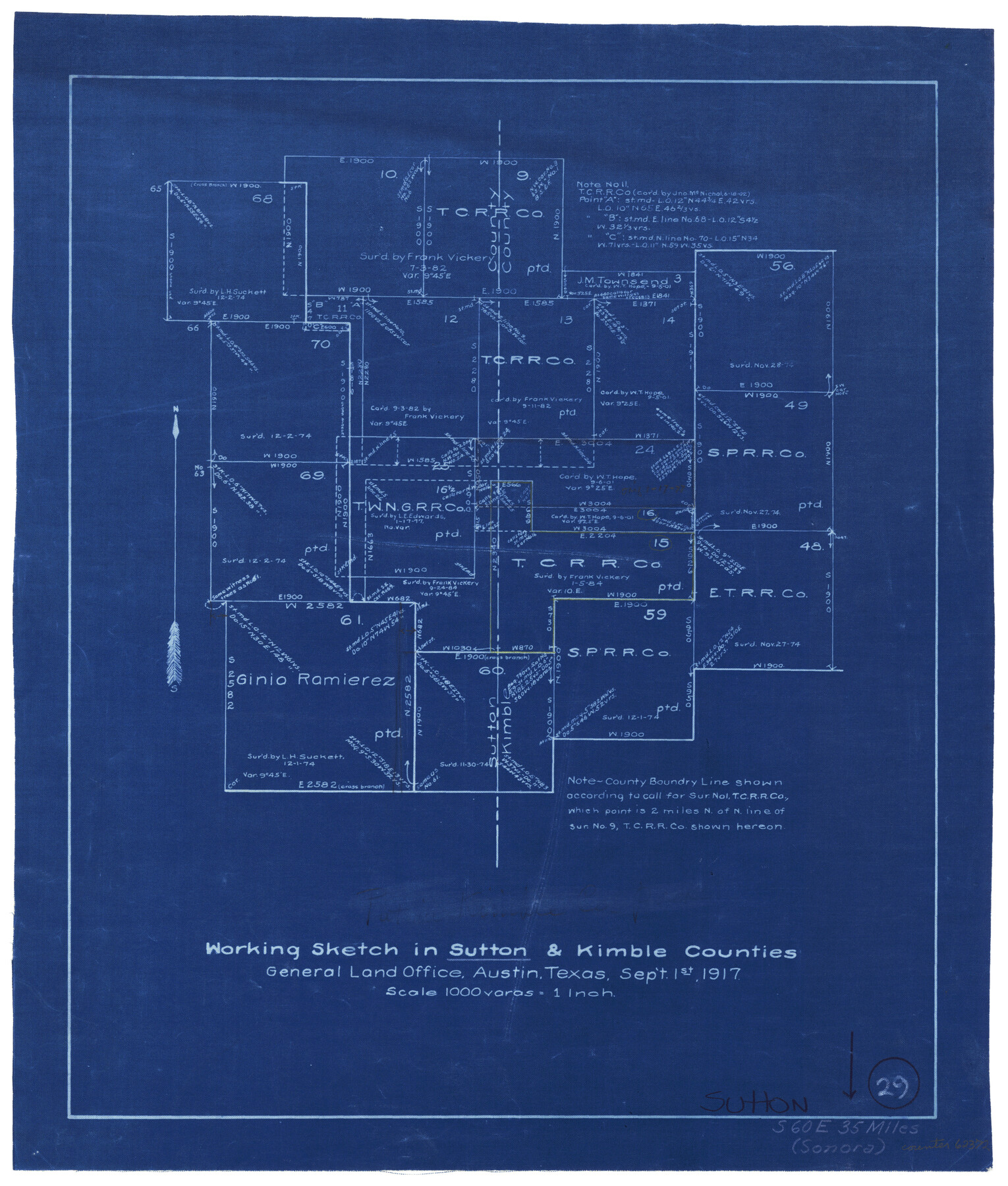 62372, Sutton County Working Sketch 29, General Map Collection
