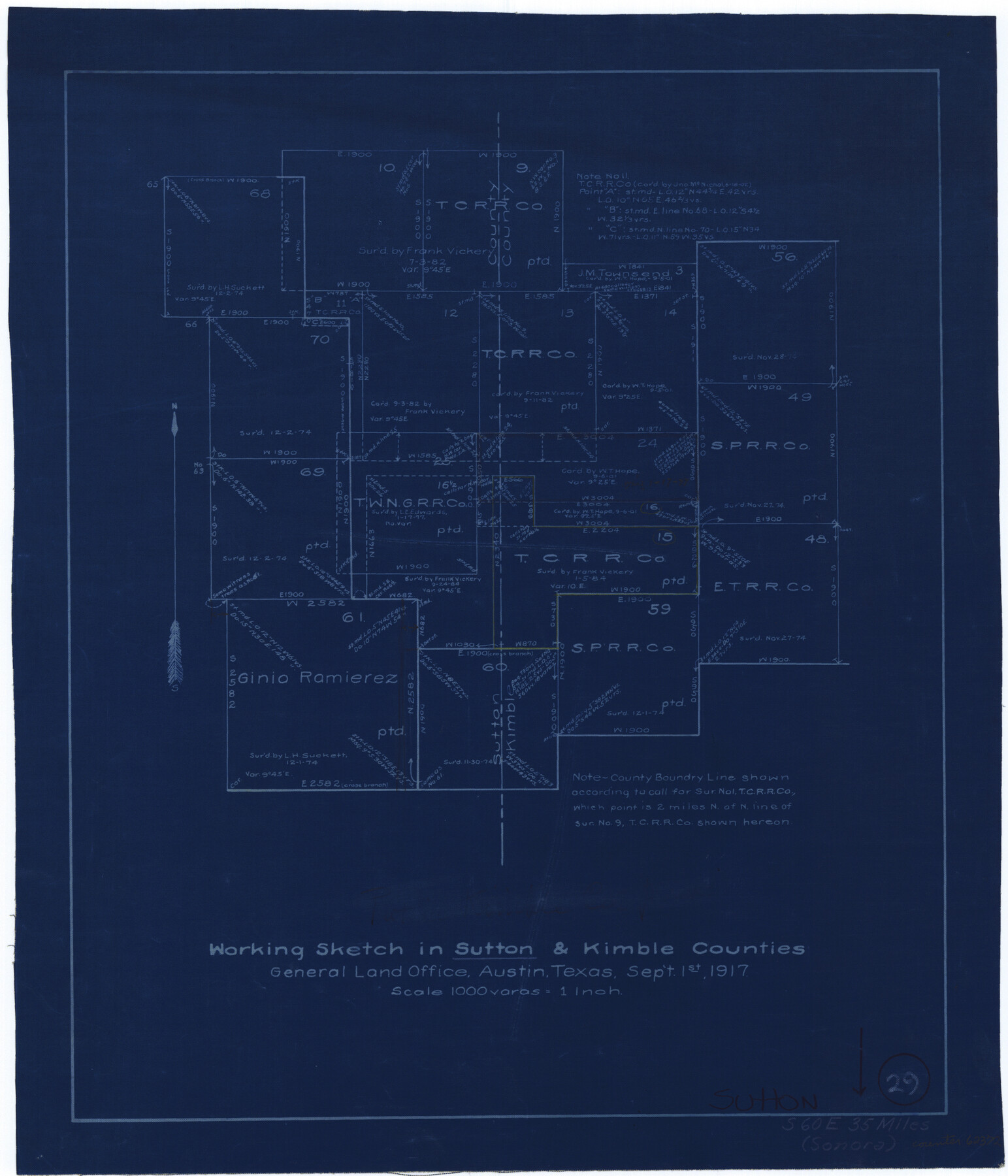 62372, Sutton County Working Sketch 29, General Map Collection