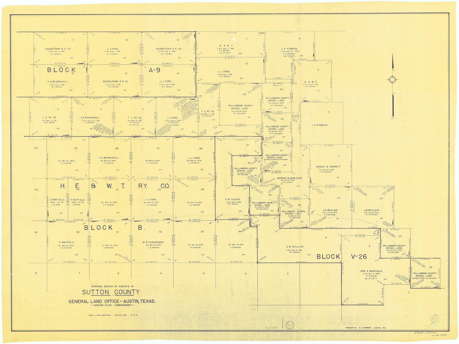 62380, Sutton County Working Sketch 37, General Map Collection