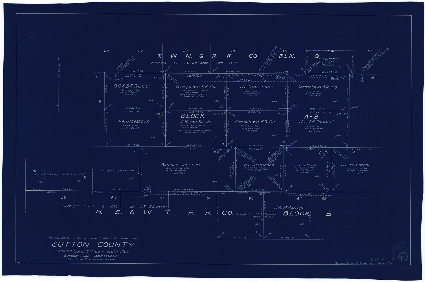 62384, Sutton County Working Sketch 41, General Map Collection