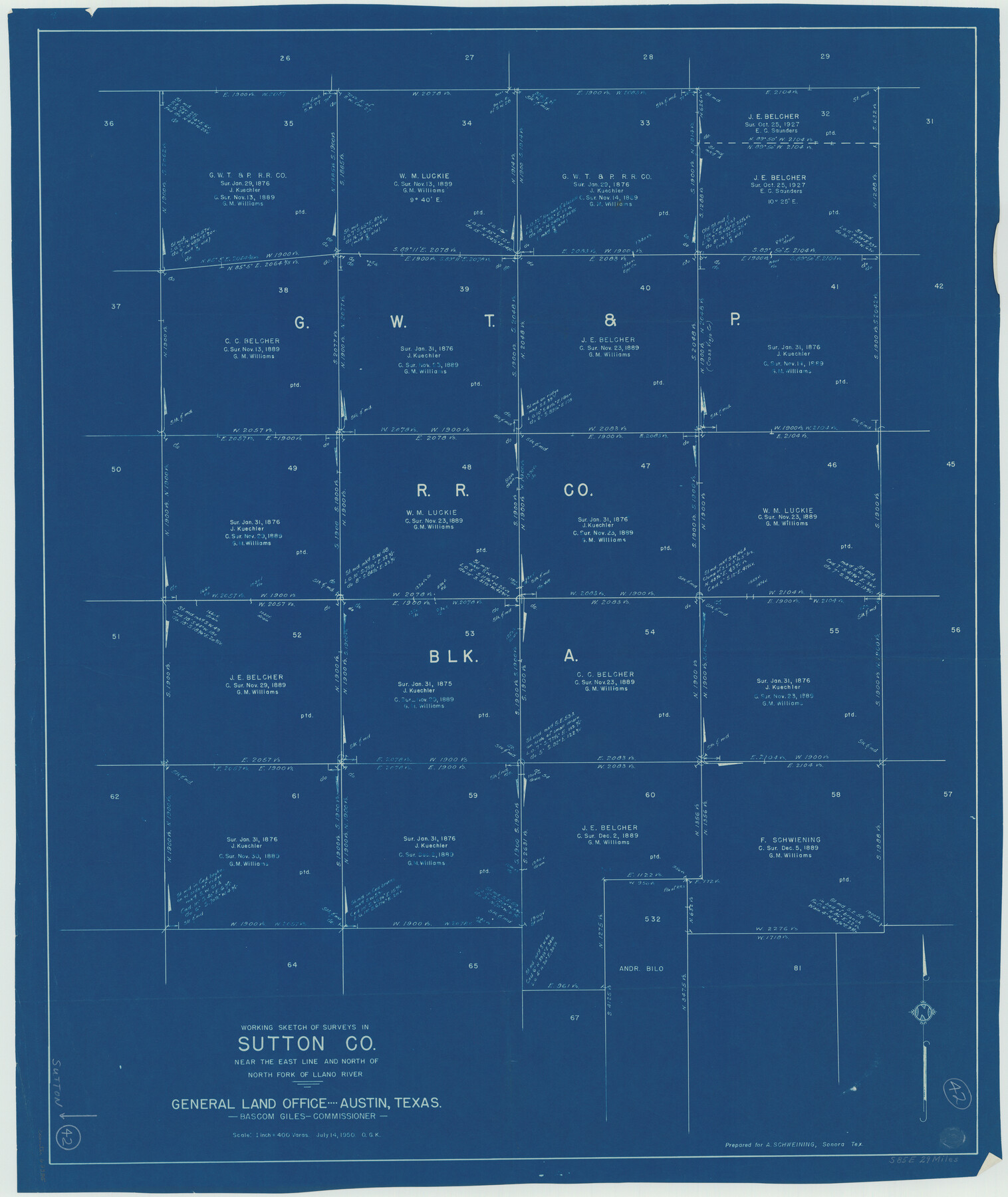 62385, Sutton County Working Sketch 42, General Map Collection