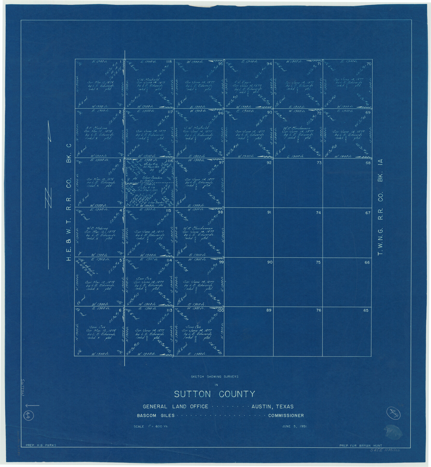 62387, Sutton County Working Sketch 44, General Map Collection