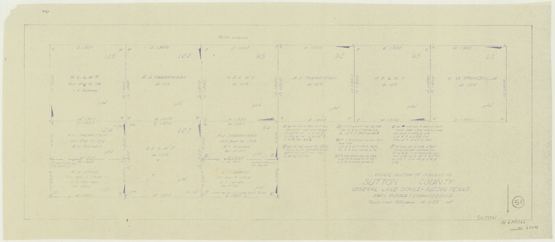 62394, Sutton County Working Sketch 51, General Map Collection