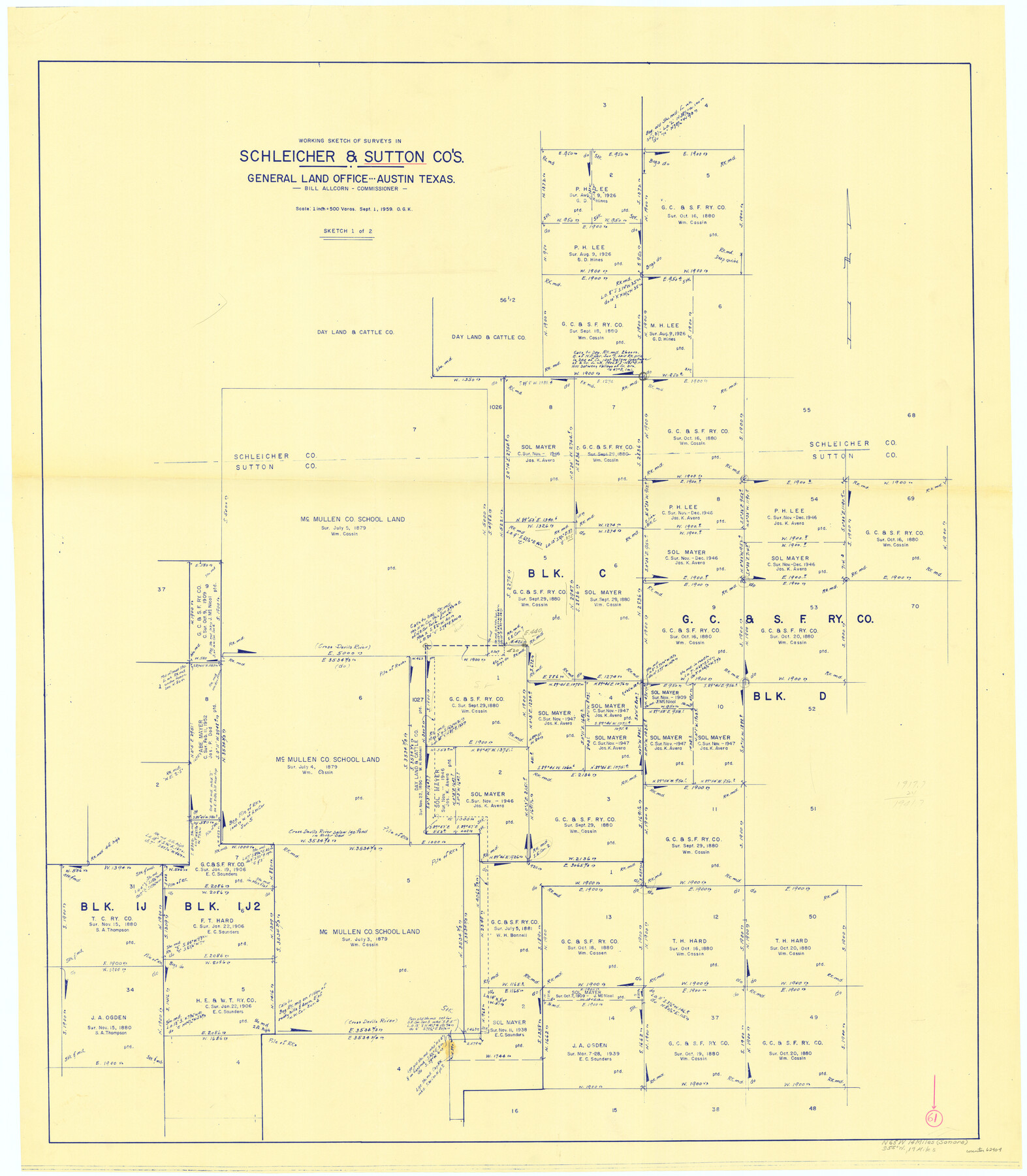 62404, Sutton County Working Sketch 61, General Map Collection