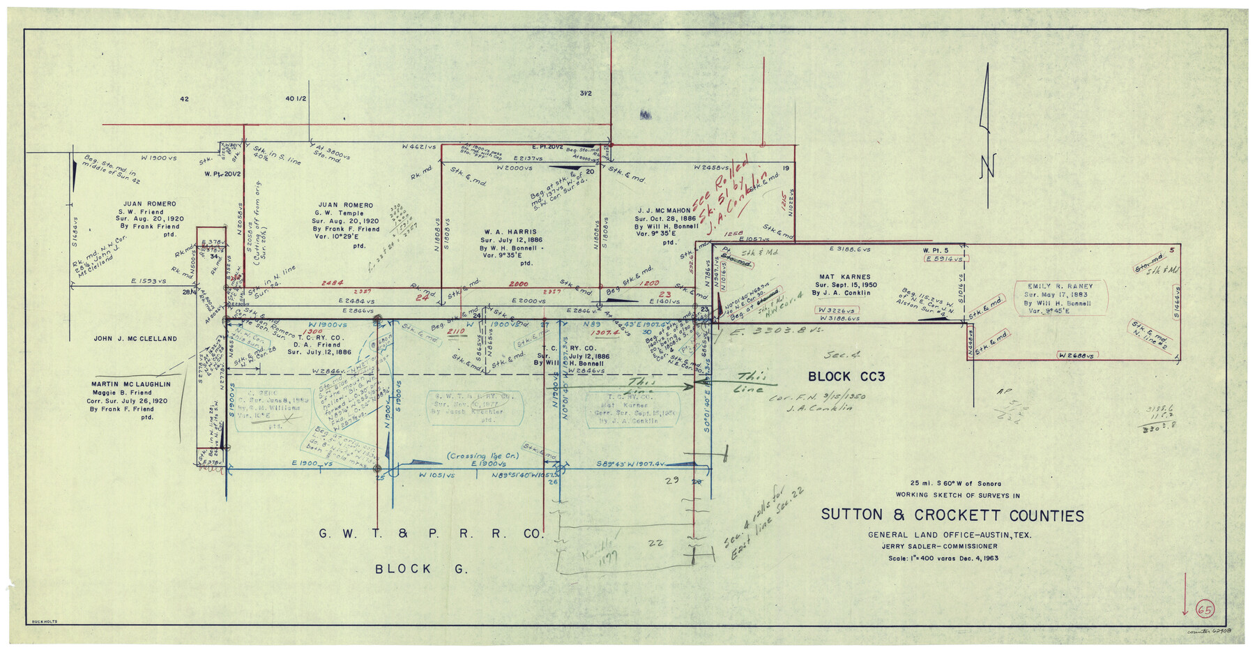 62408, Sutton County Working Sketch 65, General Map Collection
