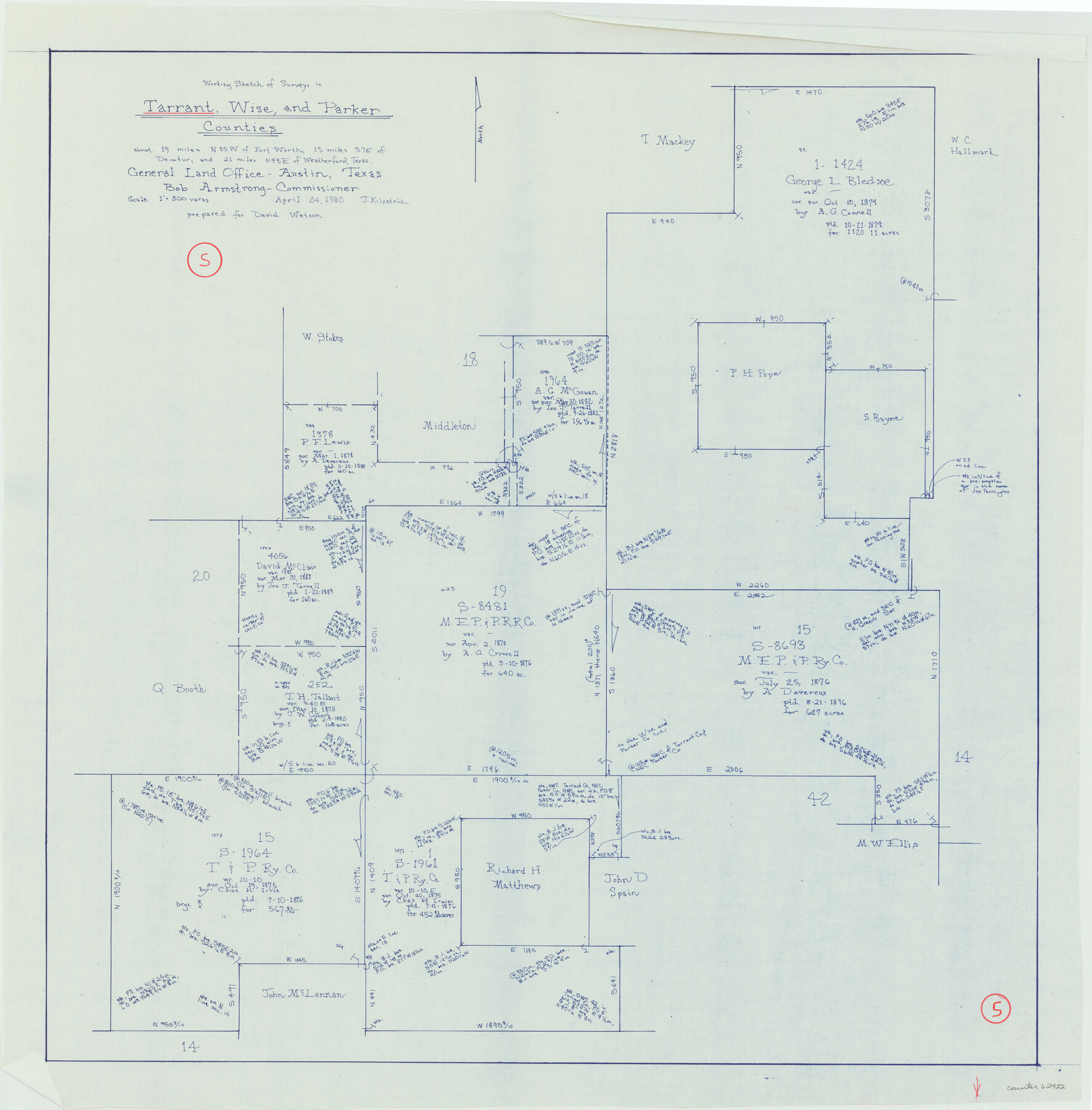 62422, Tarrant County Working Sketch 5, General Map Collection