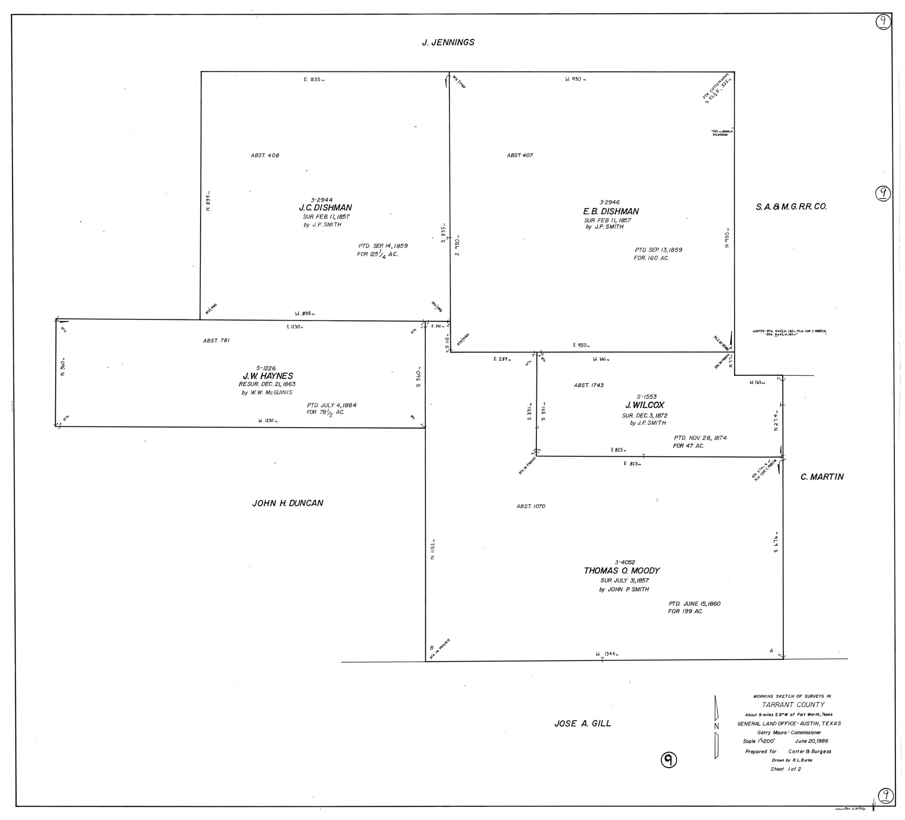 62426, Tarrant County Working Sketch 9, General Map Collection