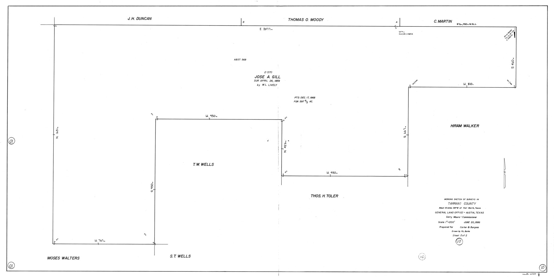 62427, Tarrant County Working Sketch 10, General Map Collection