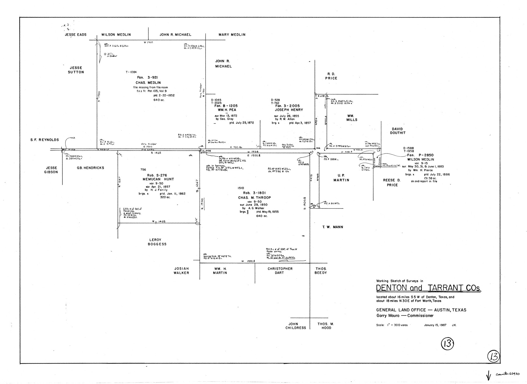 62430, Tarrant County Working Sketch 13, General Map Collection