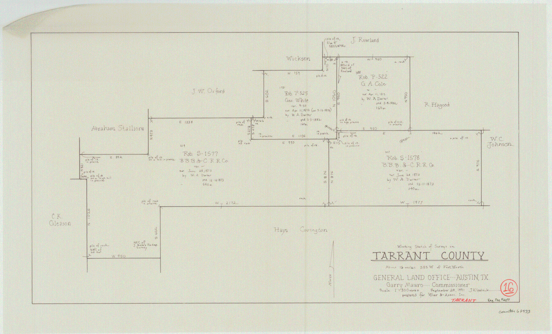 62433, Tarrant County Working Sketch 16, General Map Collection