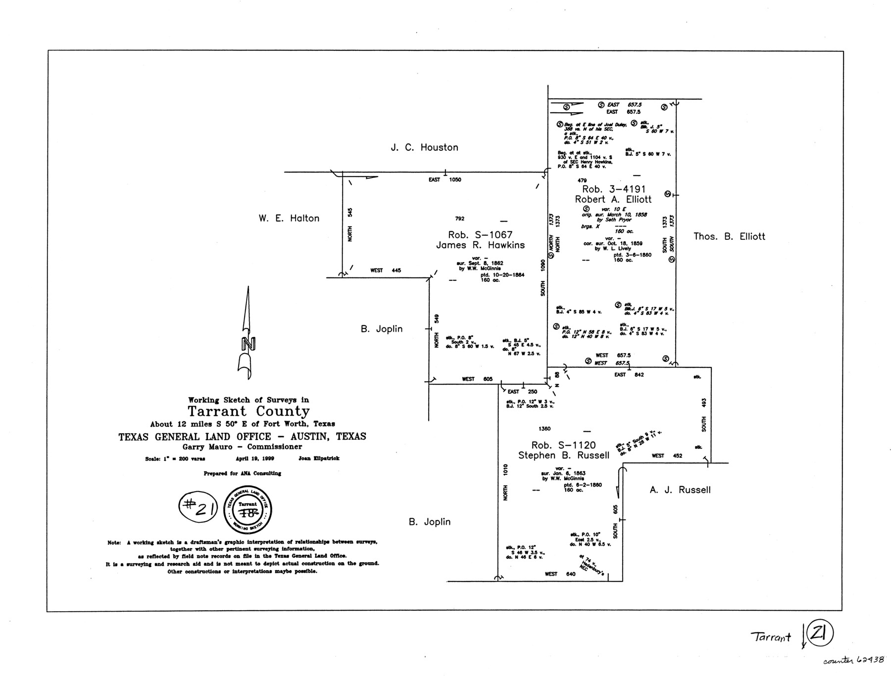 62438, Tarrant County Working Sketch 21, General Map Collection