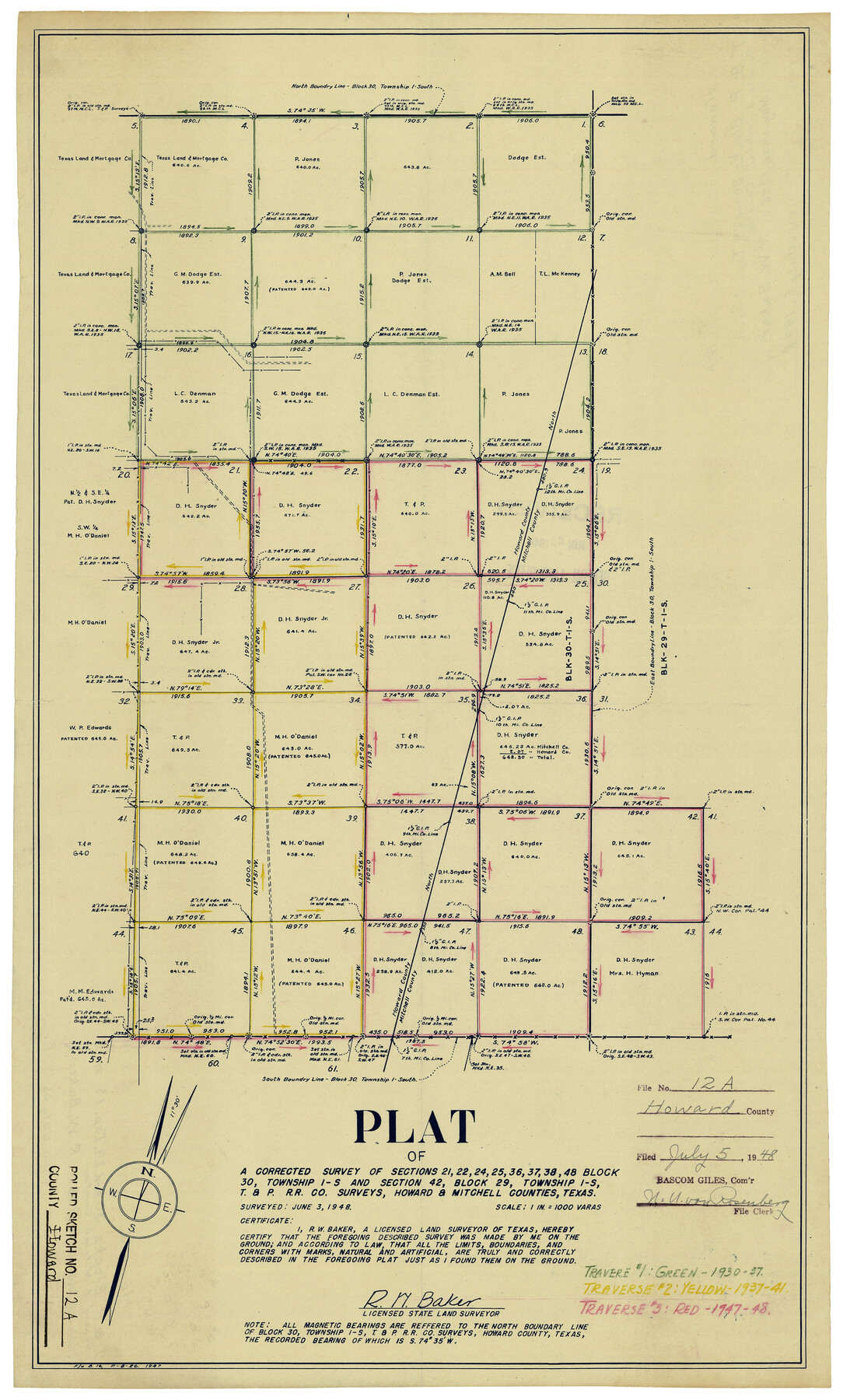 6244, Howard County Rolled Sketch 12A, General Map Collection
