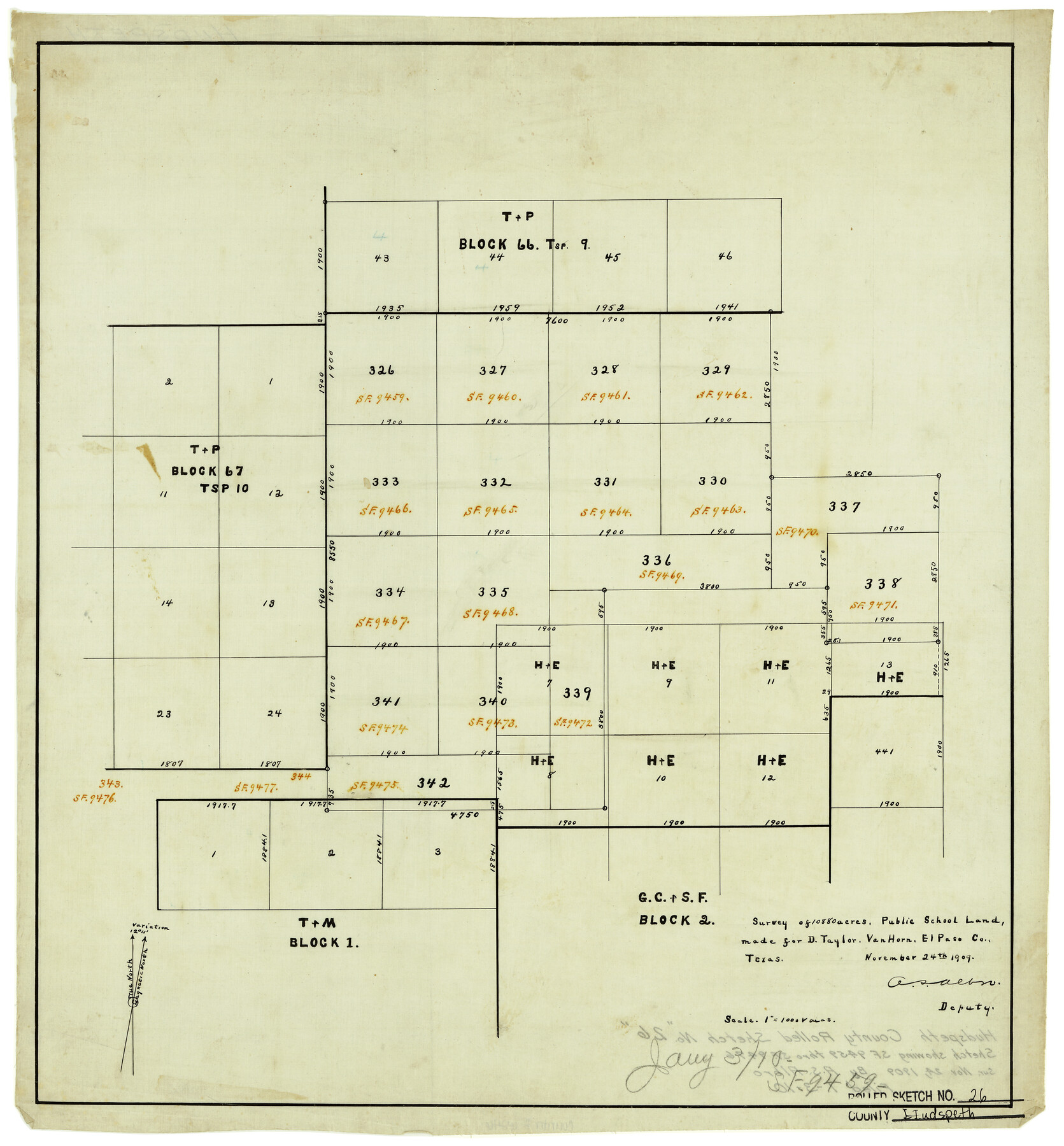 6246, Hudspeth County Rolled Sketch 26, General Map Collection