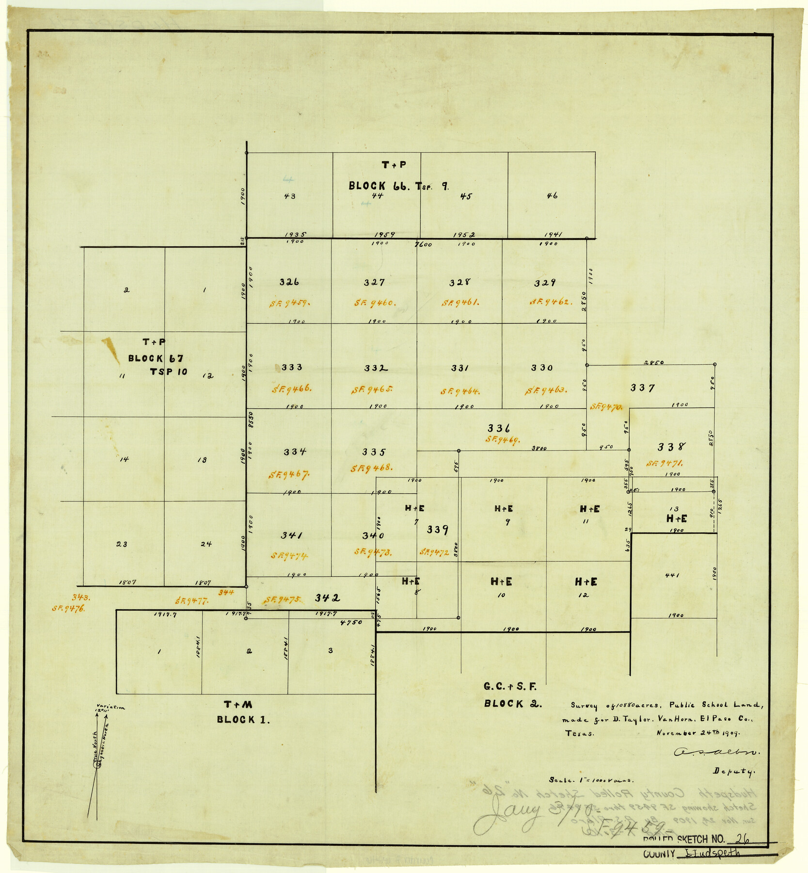 6246, Hudspeth County Rolled Sketch 26, General Map Collection