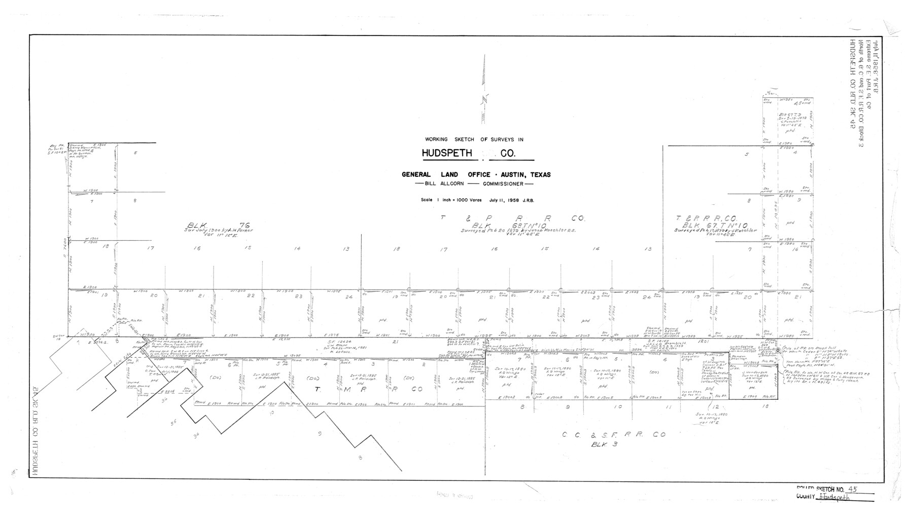 6254, Hudspeth County Rolled Sketch 45, General Map Collection