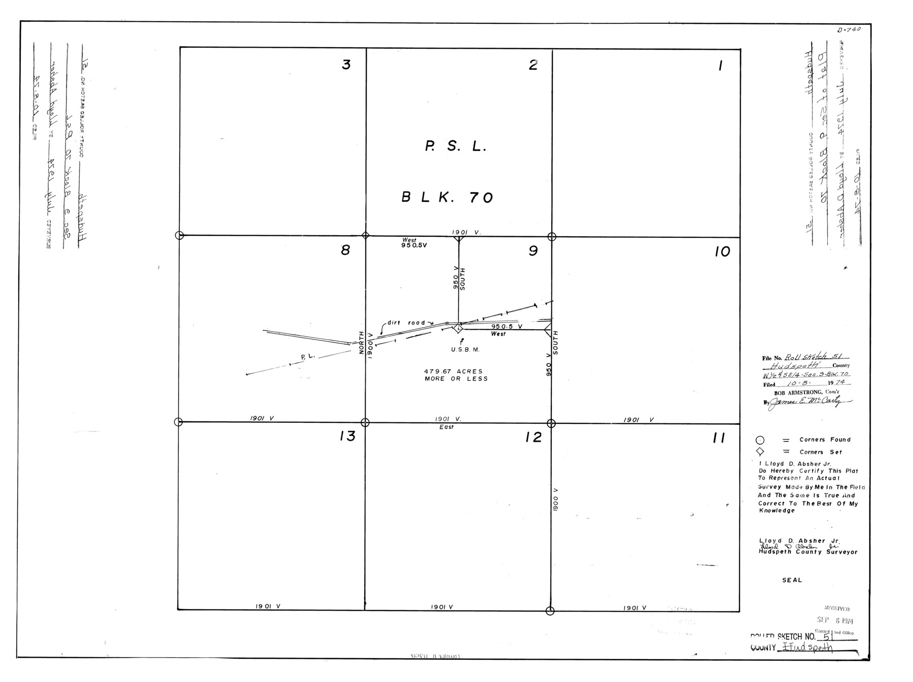 6256, Hudspeth County Rolled Sketch 51, General Map Collection