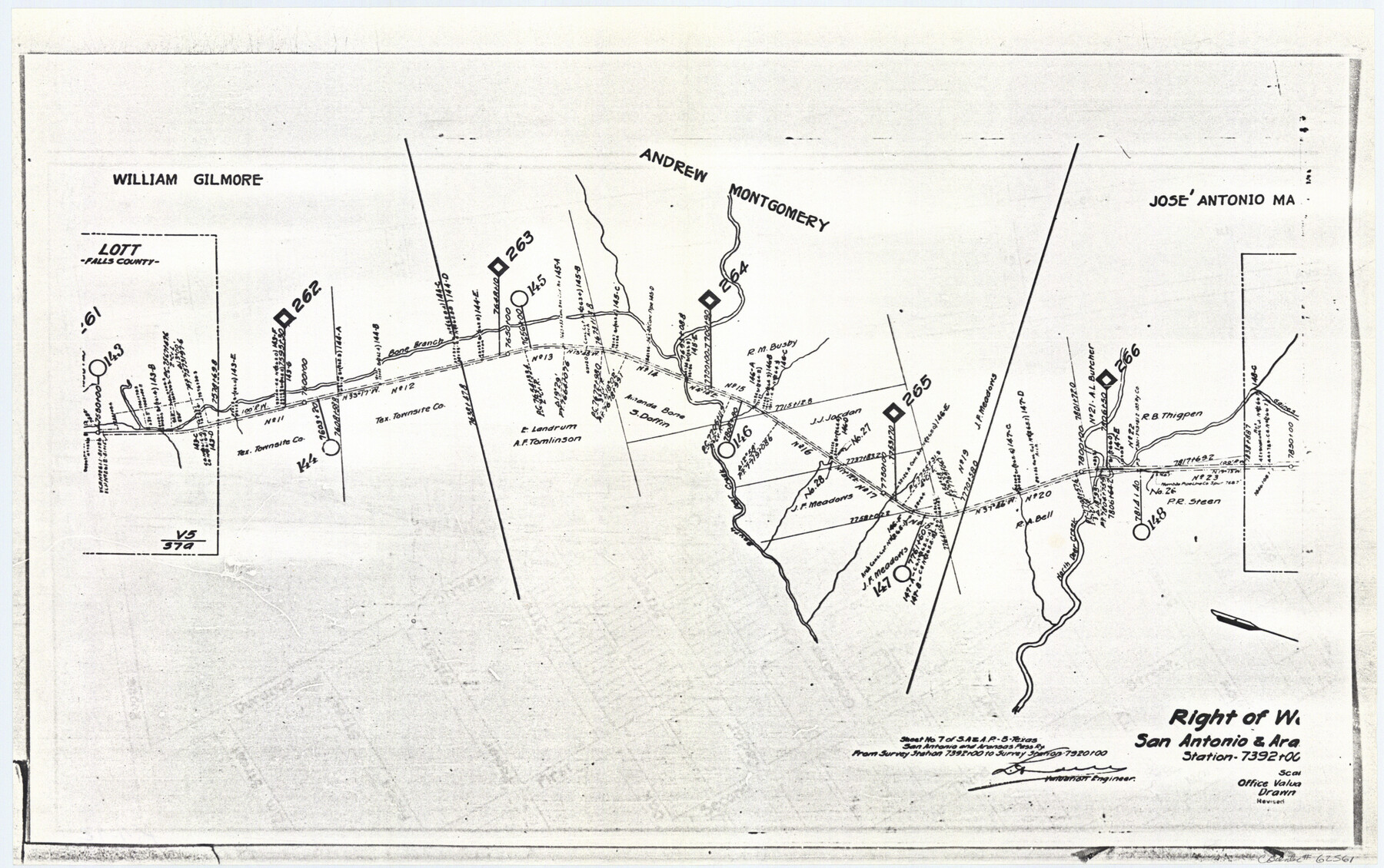 62561, Right of Way San Antonio and Aransas Pass Railway, General Map Collection