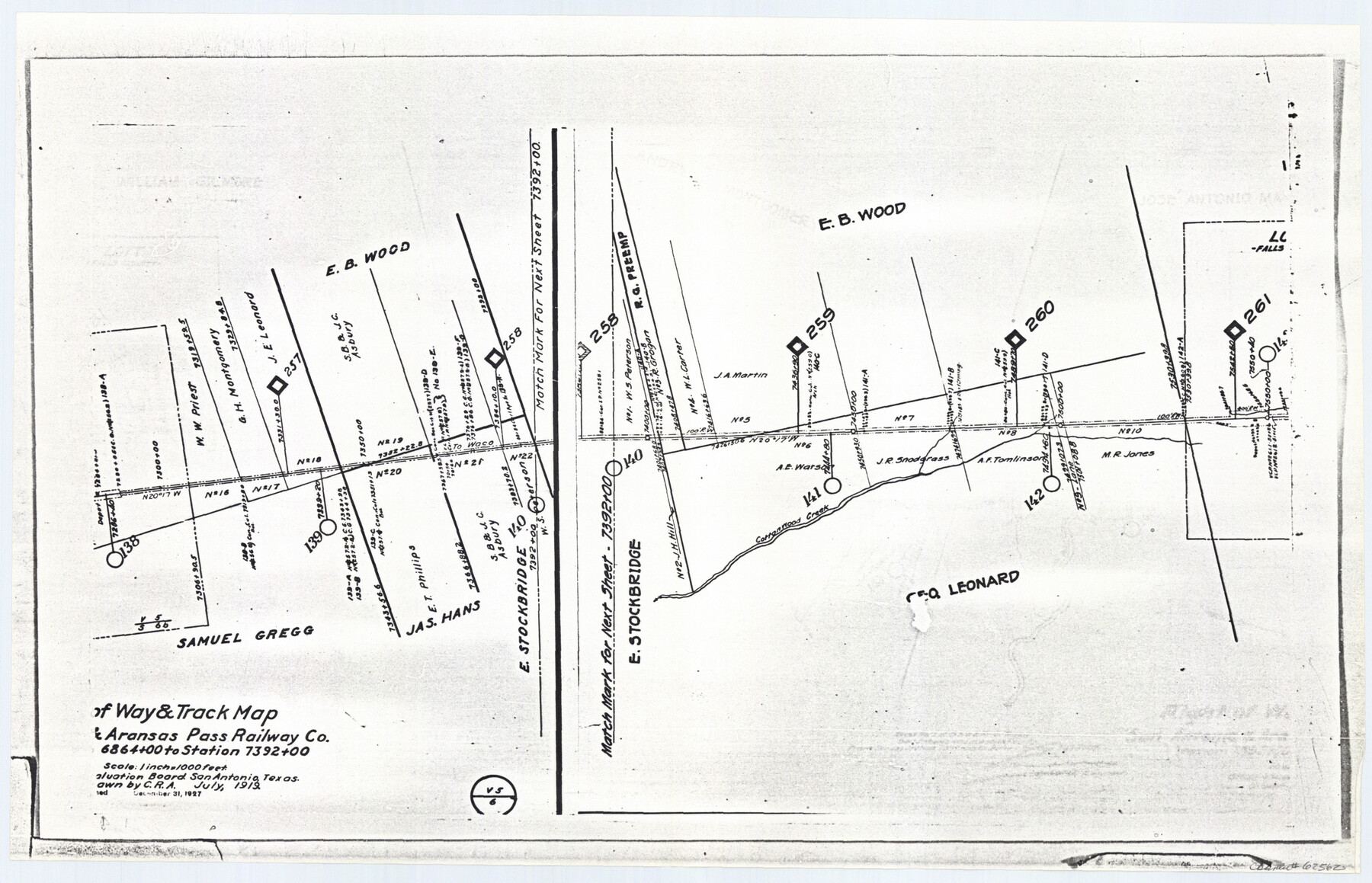 62562, Right of Way and Track Map San Antonio and Aransas Pass Railway Co., General Map Collection
