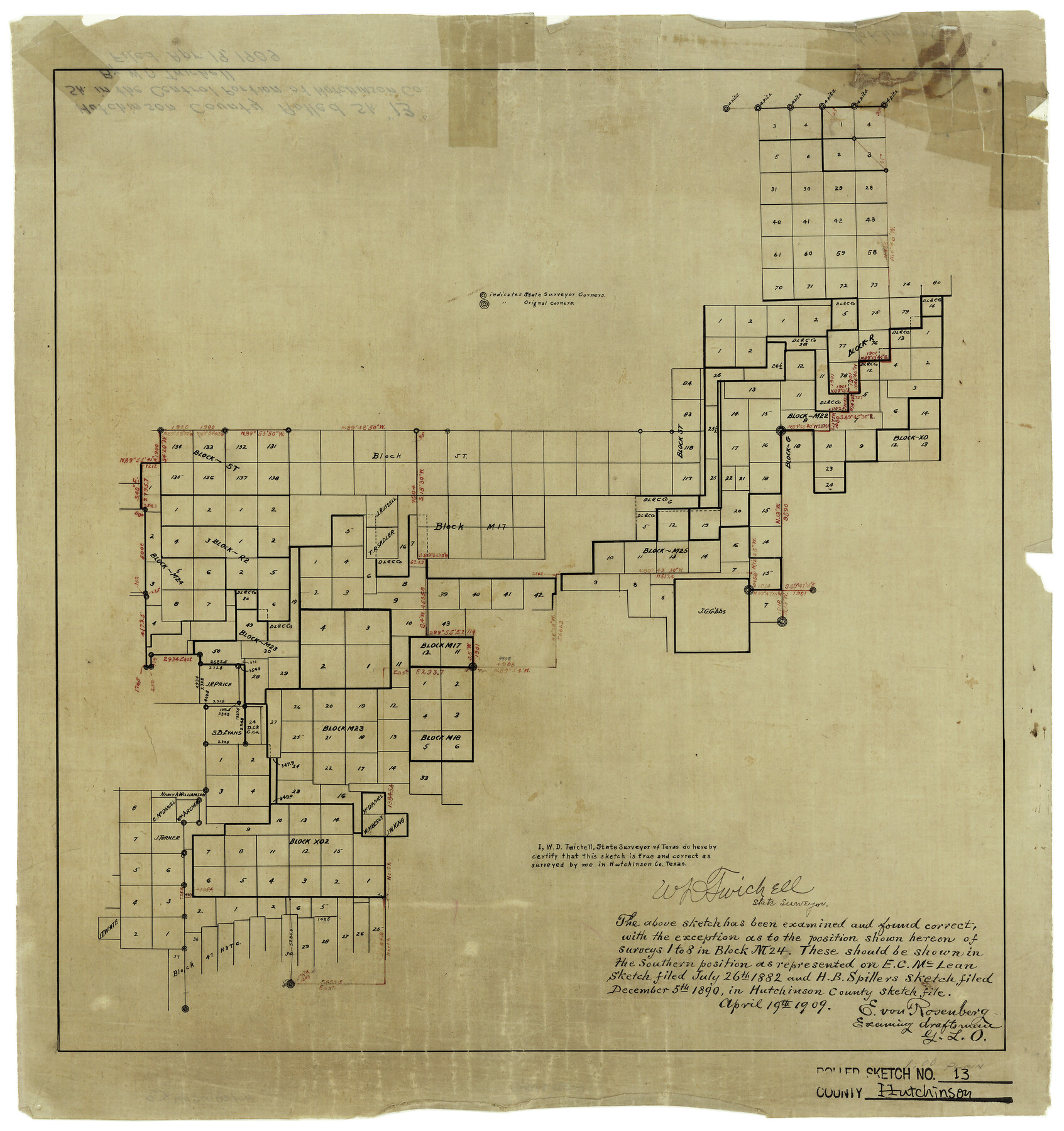 6283, Hutchinson County Rolled Sketch 13, General Map Collection