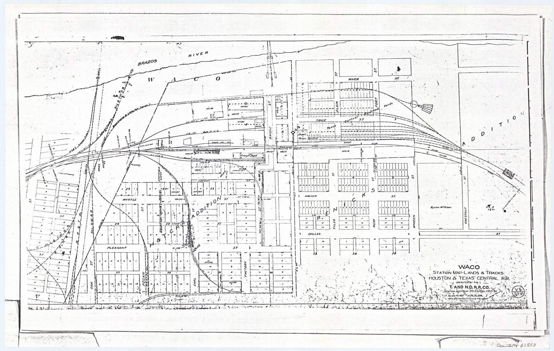 62833, Railroad Track Map, H&TCRRCo., Falls County, Texas, General Map Collection