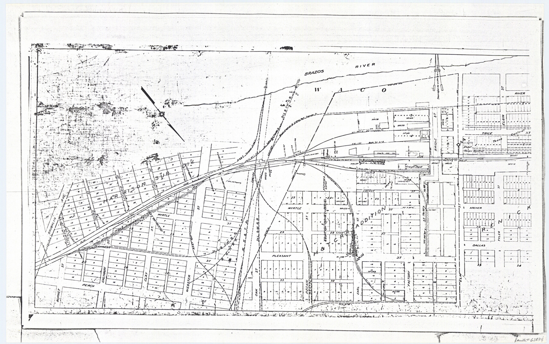 62834, Railroad Track Map, H&TCRRCo., Falls County, Texas, General Map Collection