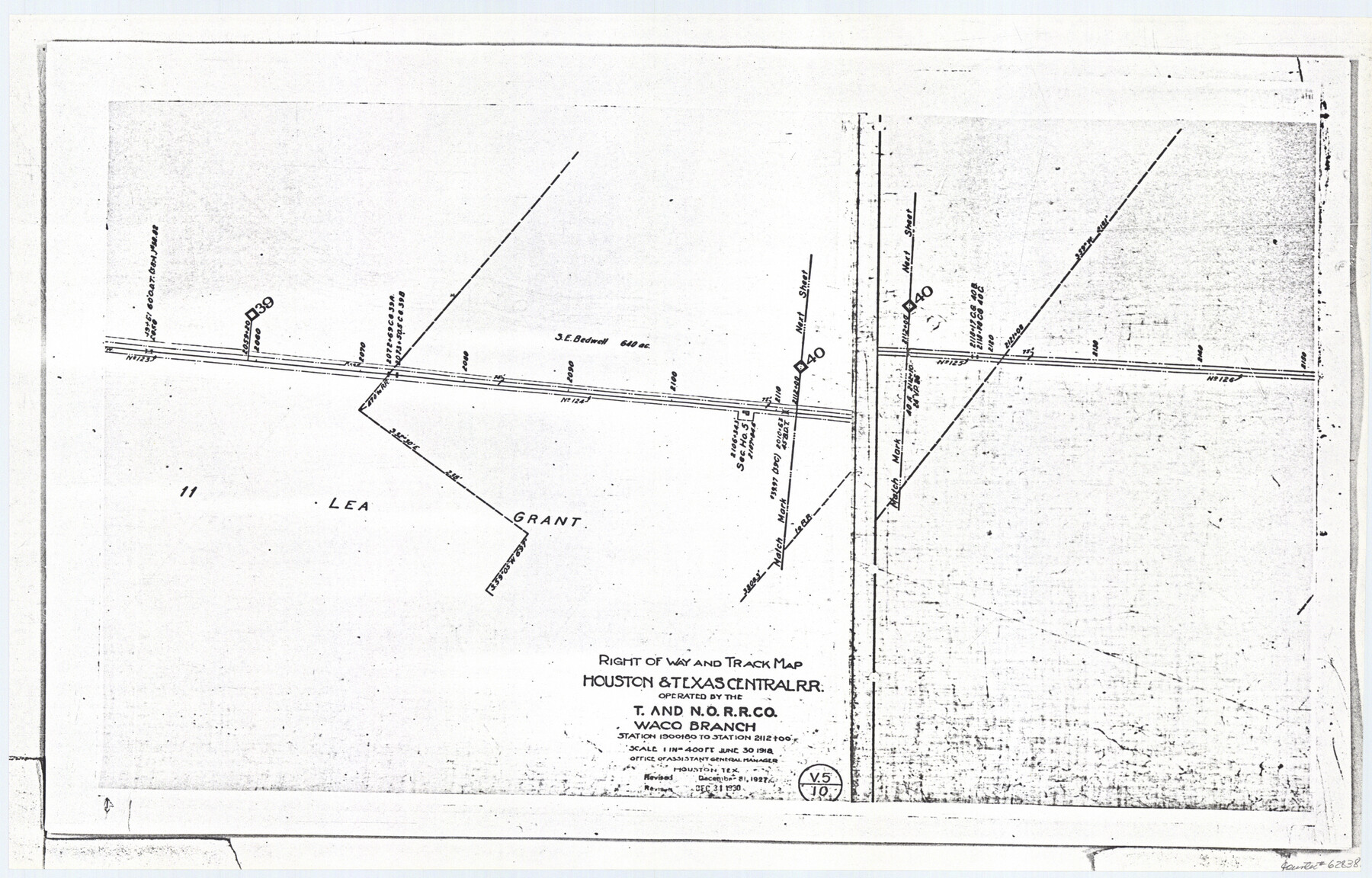 62838, Railroad Track Map, H&TCRRCo., Falls County, Texas, General Map Collection