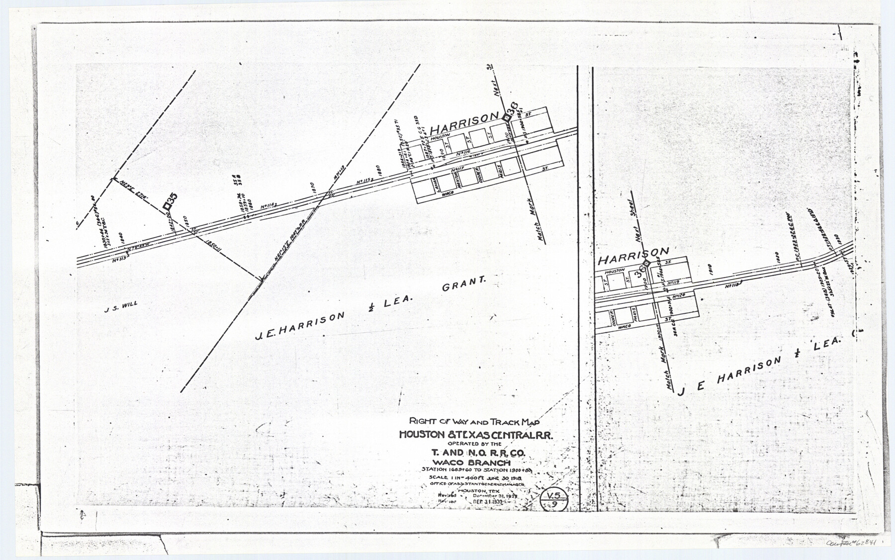 62841, Railroad Track Map, H&TCRRCo., Falls County, Texas, General Map Collection