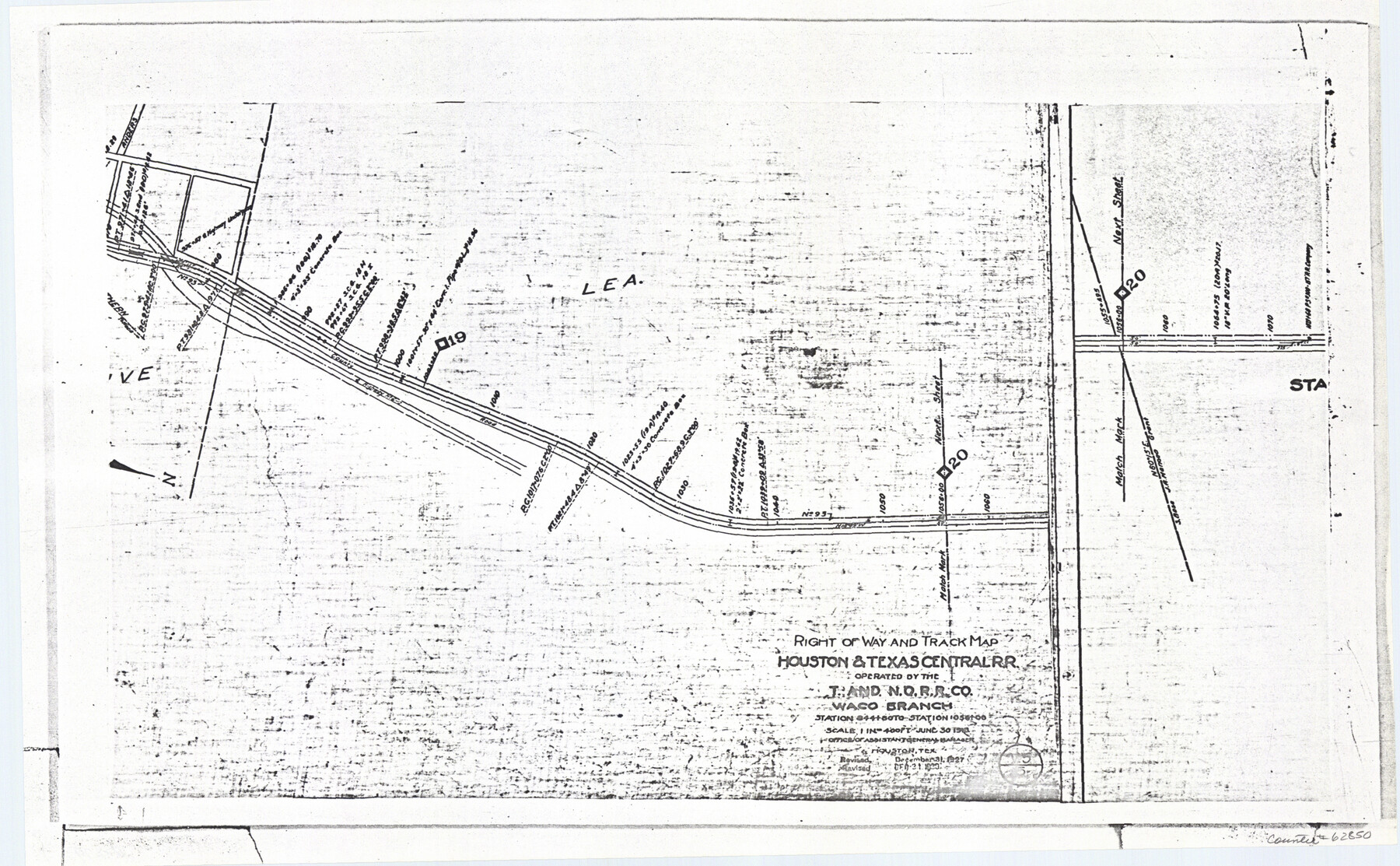 62850, Railroad Track Map, H&TCRRCo., Falls County, Texas, General Map Collection